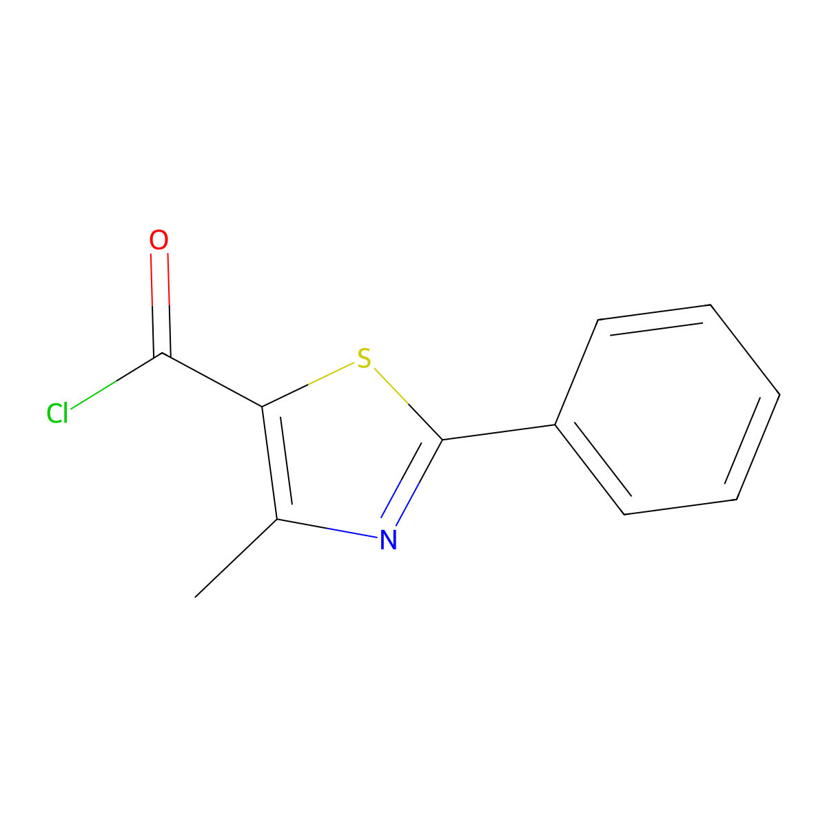 4-Methyl-2-phenyl-thiazole-5-carbonyl chloride molecular structure, CAS 54001-18-2