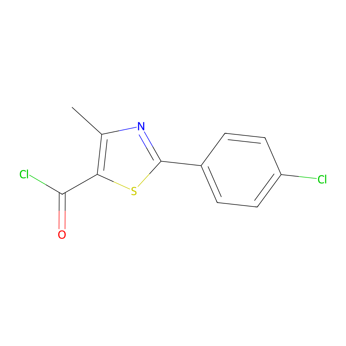 2-(4-Chlorophenyl)-4-methyl-1,3-thiazole-5-carbonyl chloride molecular structure, CAS 54001-22-8