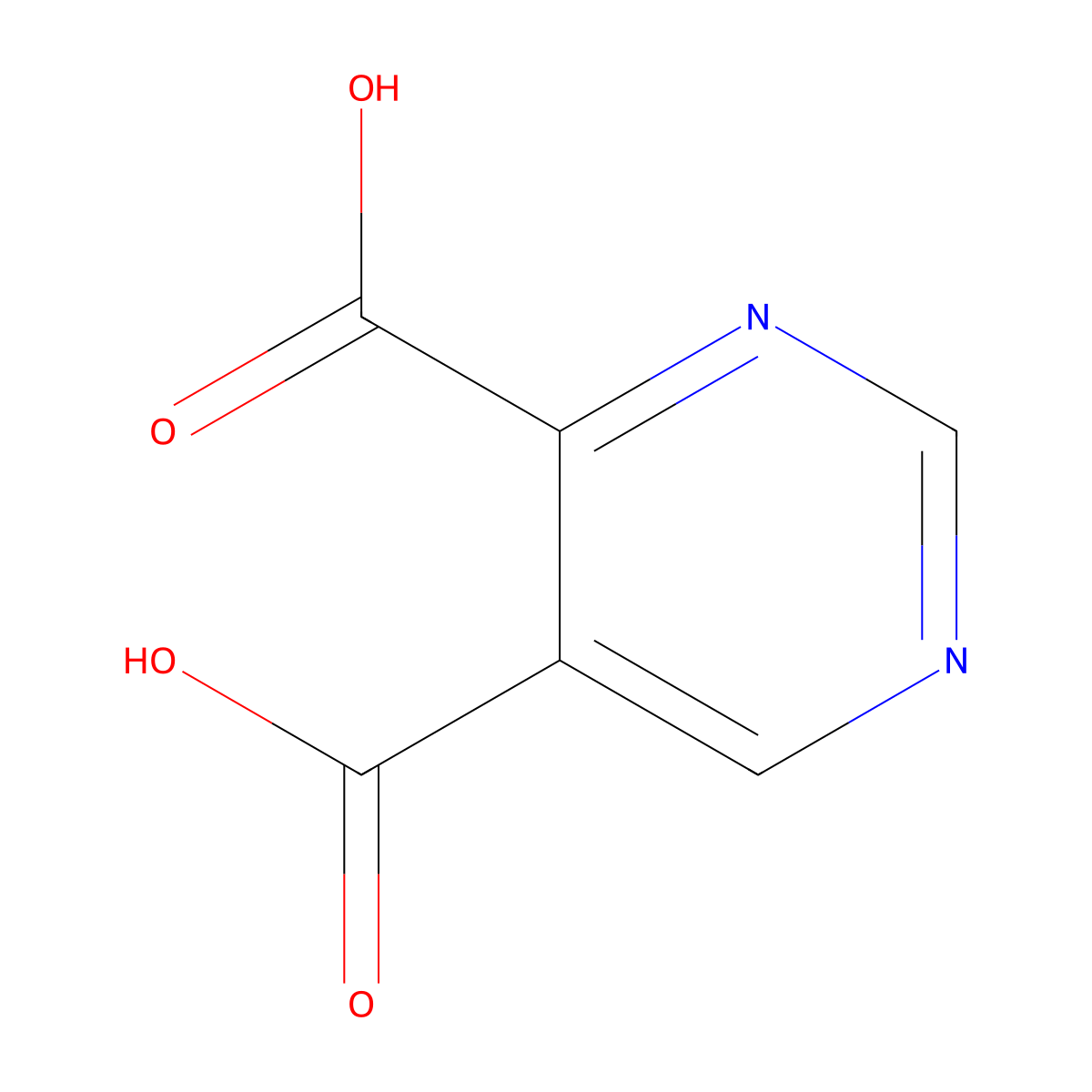 4,5-Pyrimidinedicarboxylic acid molecular structure, CAS 54001-63-7