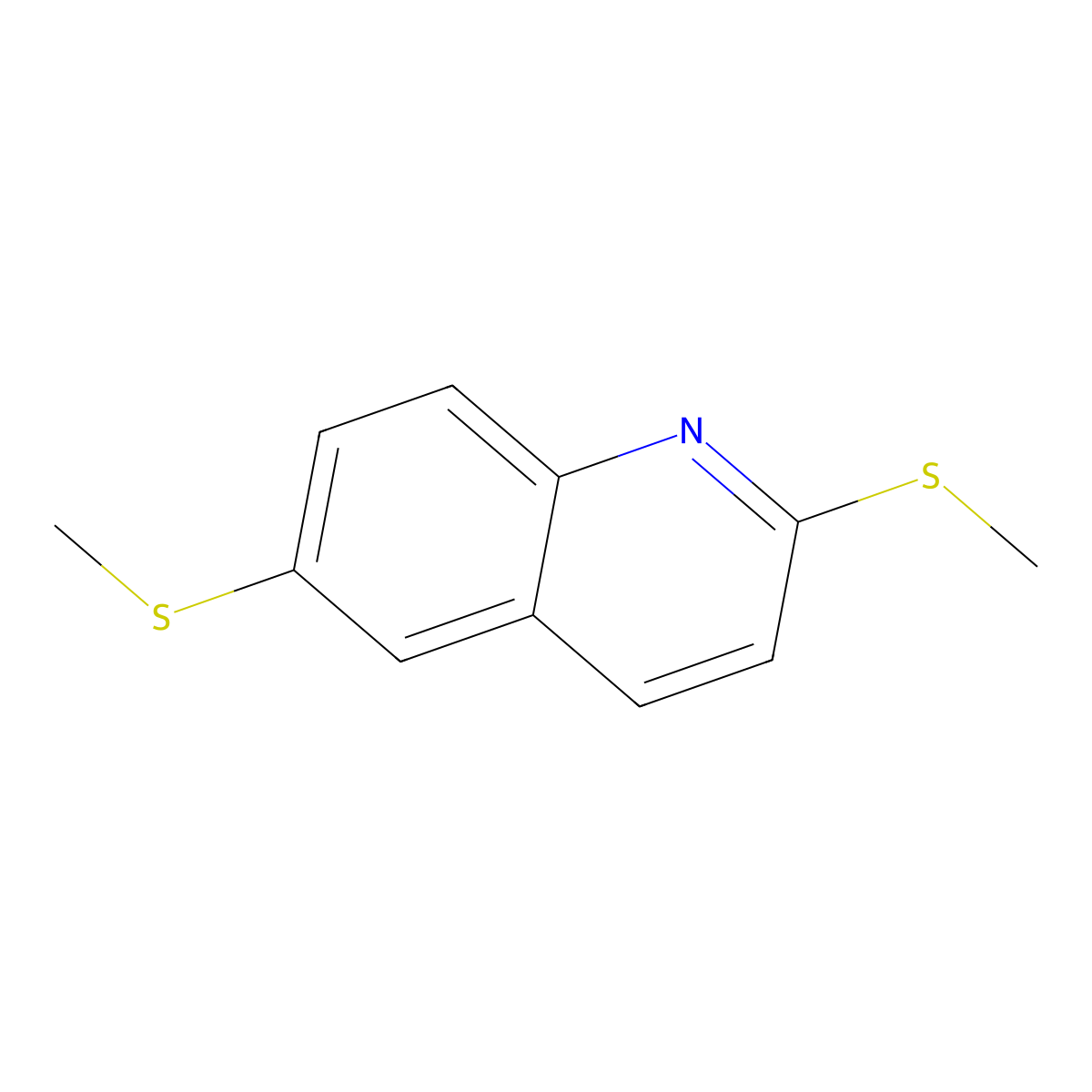 2,6-Bis(methylsulfanyl)quinoline molecular structure, CAS 54002-20-9