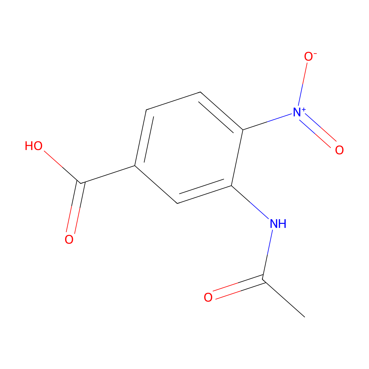 3-Acetamido-4-nitrobenzoic acid molecular structure, CAS 54002-27-6