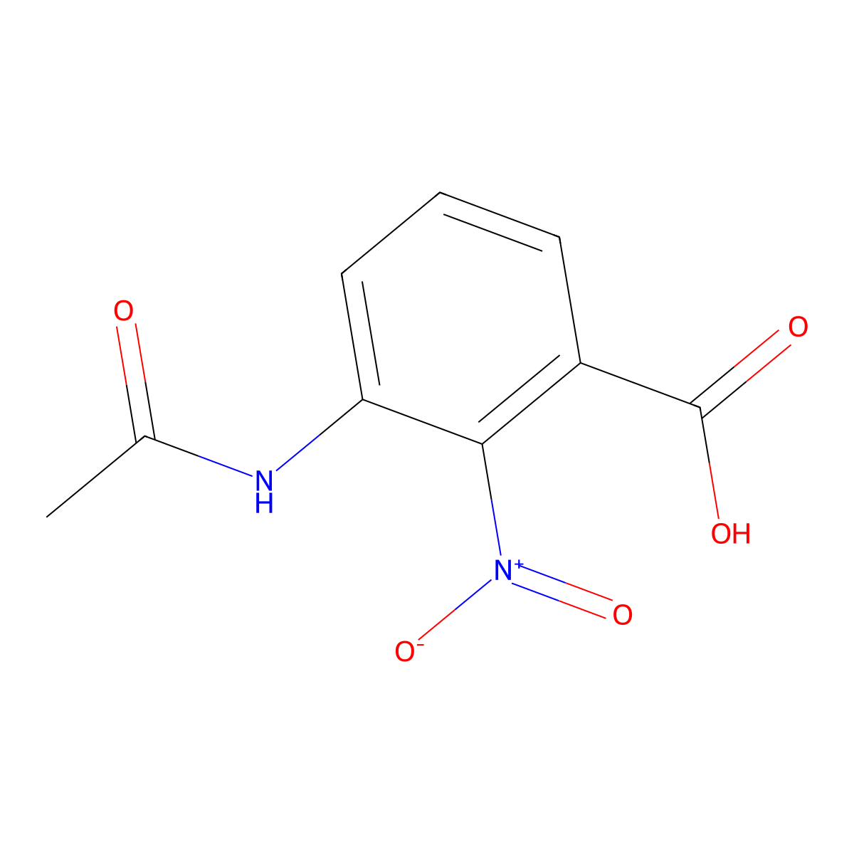 3-Acetamido-2-nitrobenzoic acid molecular structure, CAS 54002-28-7