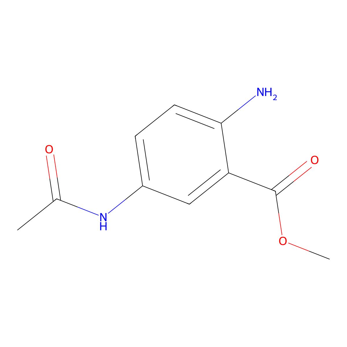 Methyl 2-amino-5-acetamidobenzoate molecular structure, CAS 54002-34-5