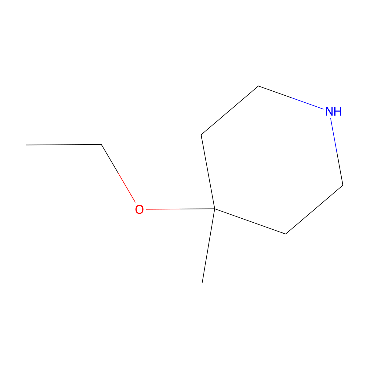 4-Ethoxy-4-methylpiperidine molecular structure, CAS 54009-05-1
