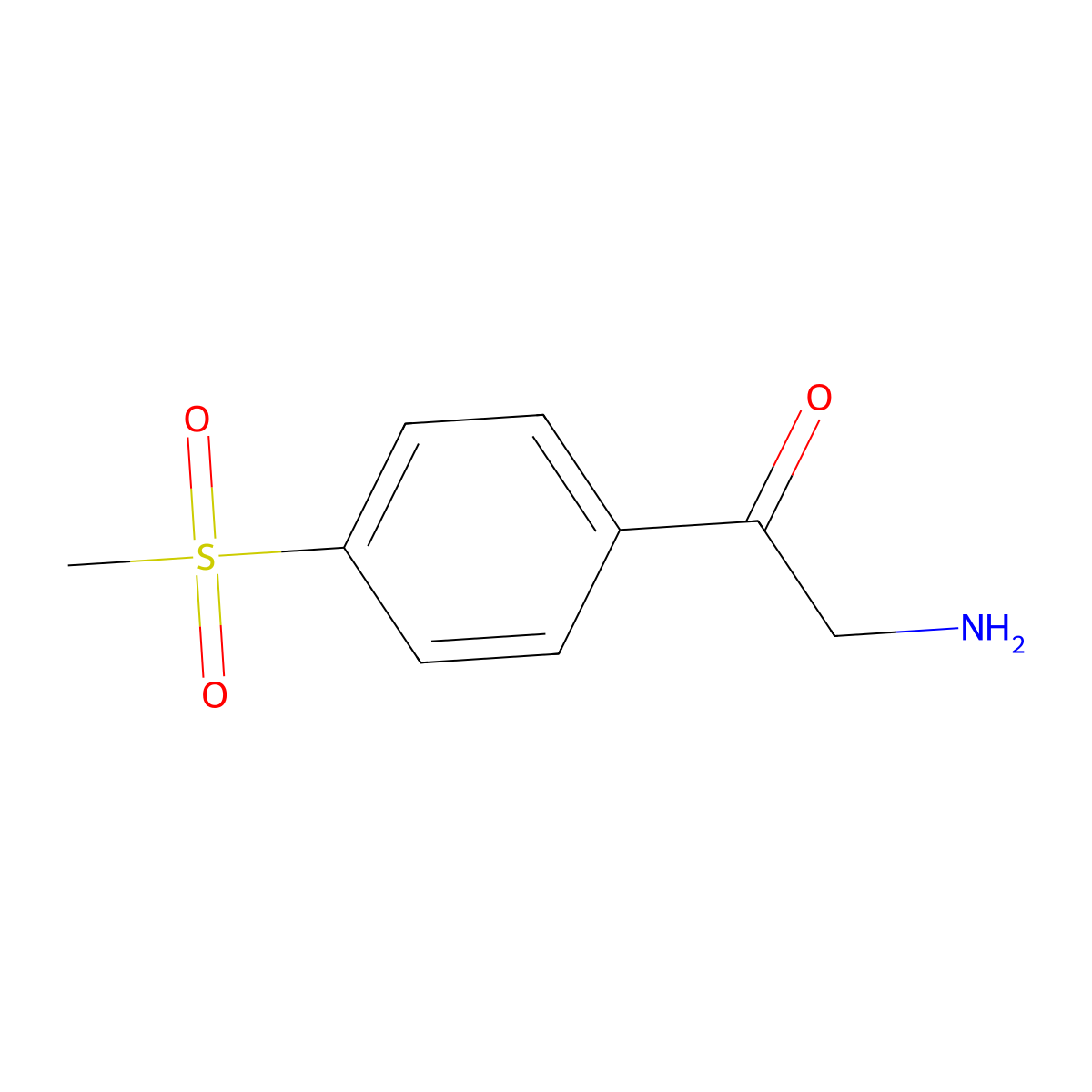 2-Amino-1-(4-methanesulfonylphenyl)ethan-1-one molecular structure, CAS 54009-36-8