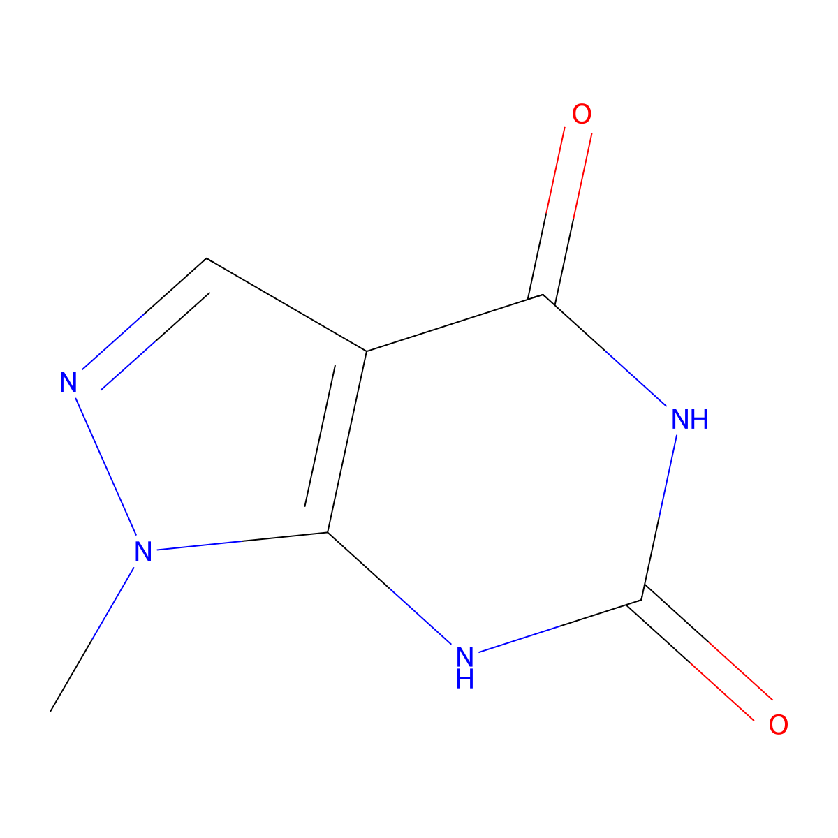 1-Methyl-1H-pyrazolo[3,4-d]pyrimidine-4,6(5H,7H)-dione molecular structure, CAS 5401-15-0