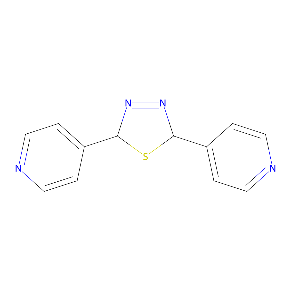 Pyridine, 4,4'-(2,5-dihydro-1,3,4-thiadiazole-2,5-diyl)bis- molecular structure, CAS 54010-21-8