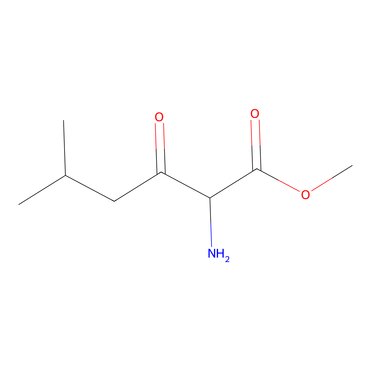 Methyl 2-amino-5-methyl-3-oxohexanoate molecular structure, CAS 54011-39-1