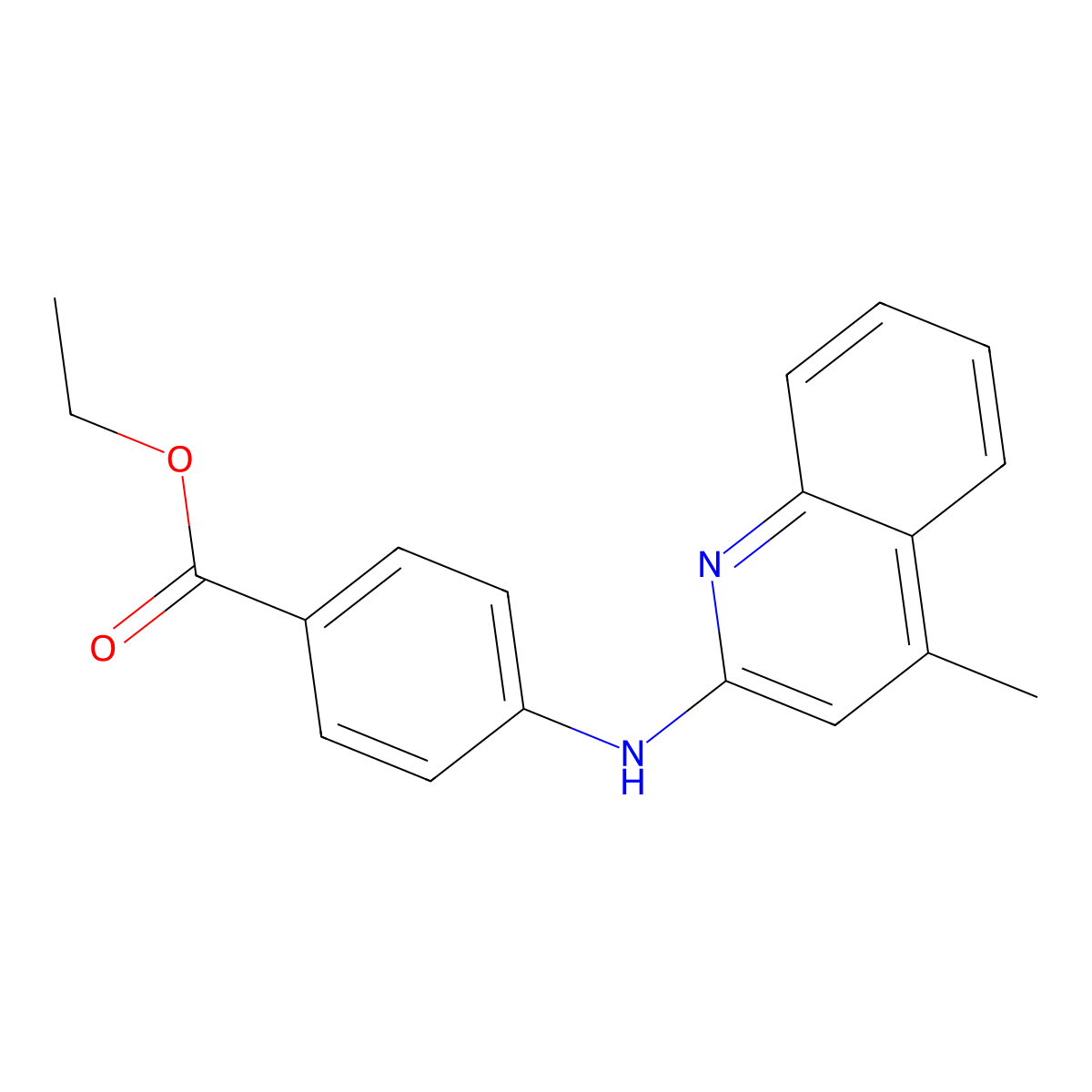 Ethyl 4-[(4-methylquinolin-2-yl)amino]benzoate molecular structure, CAS 54012-86-1