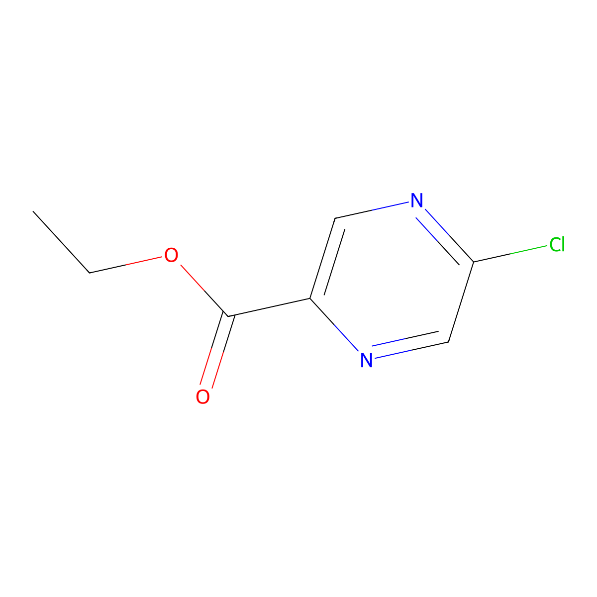 Ethyl 5-chloropyrazine-2-carboxylate molecular structure, CAS 54013-04-6