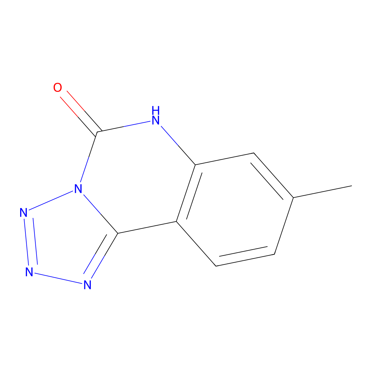 8-Methyltetrazolo[1,5-c]quinazolin-5(6H)-one molecular structure, CAS 54013-09-1