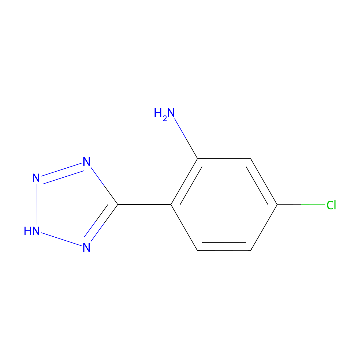 5-Chloro-2-(1H-tetrazol-5-yl)aniline molecular structure, CAS 54013-18-2