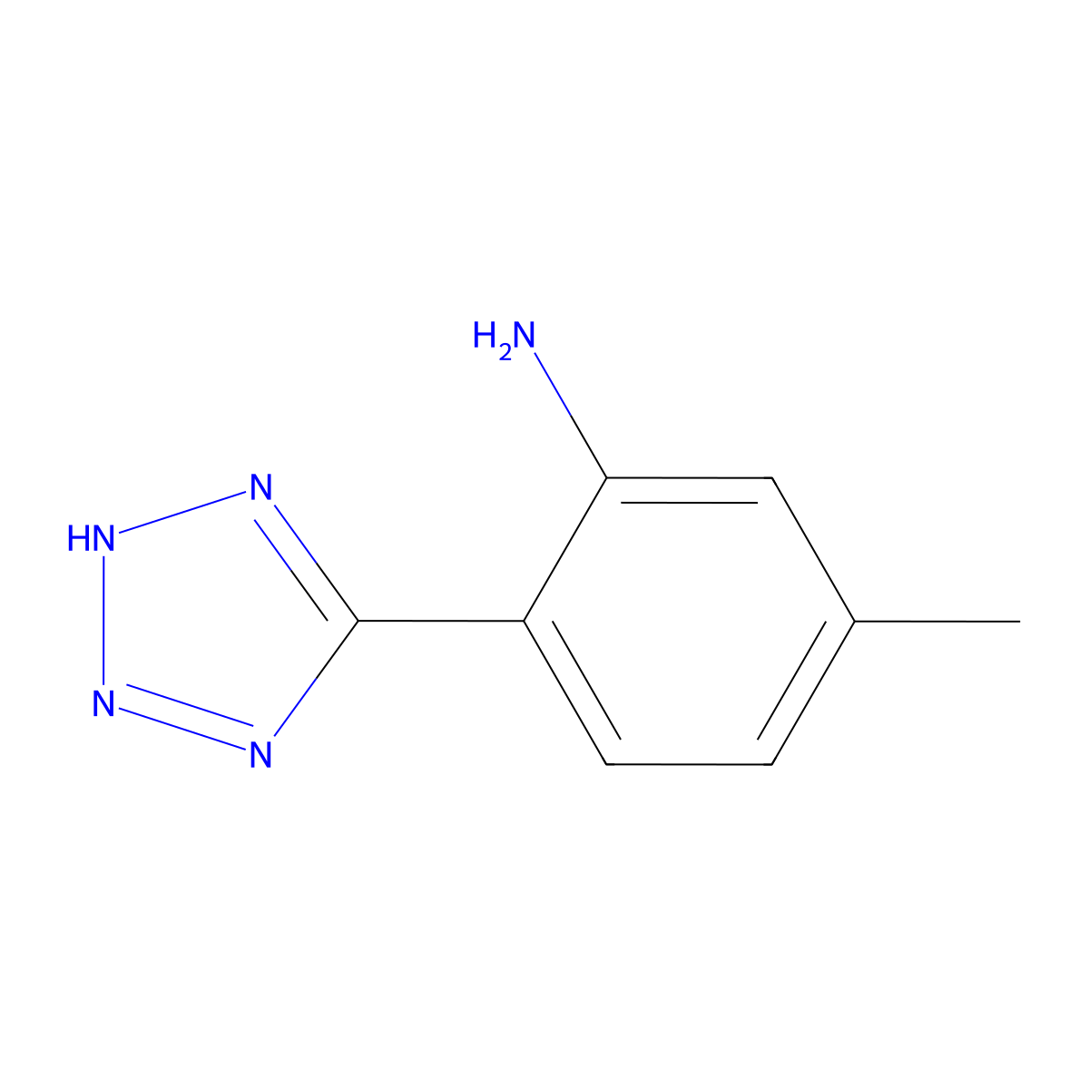 5-methyl-2-(1H-tetrazol-5-yl)aniline molecular structure, CAS 54013-19-3