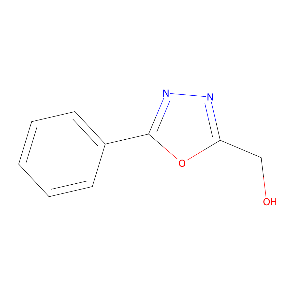 1,3,4-Oxadiazole-2-methanol, 5-phenyl- molecular structure, CAS 54014-02-7