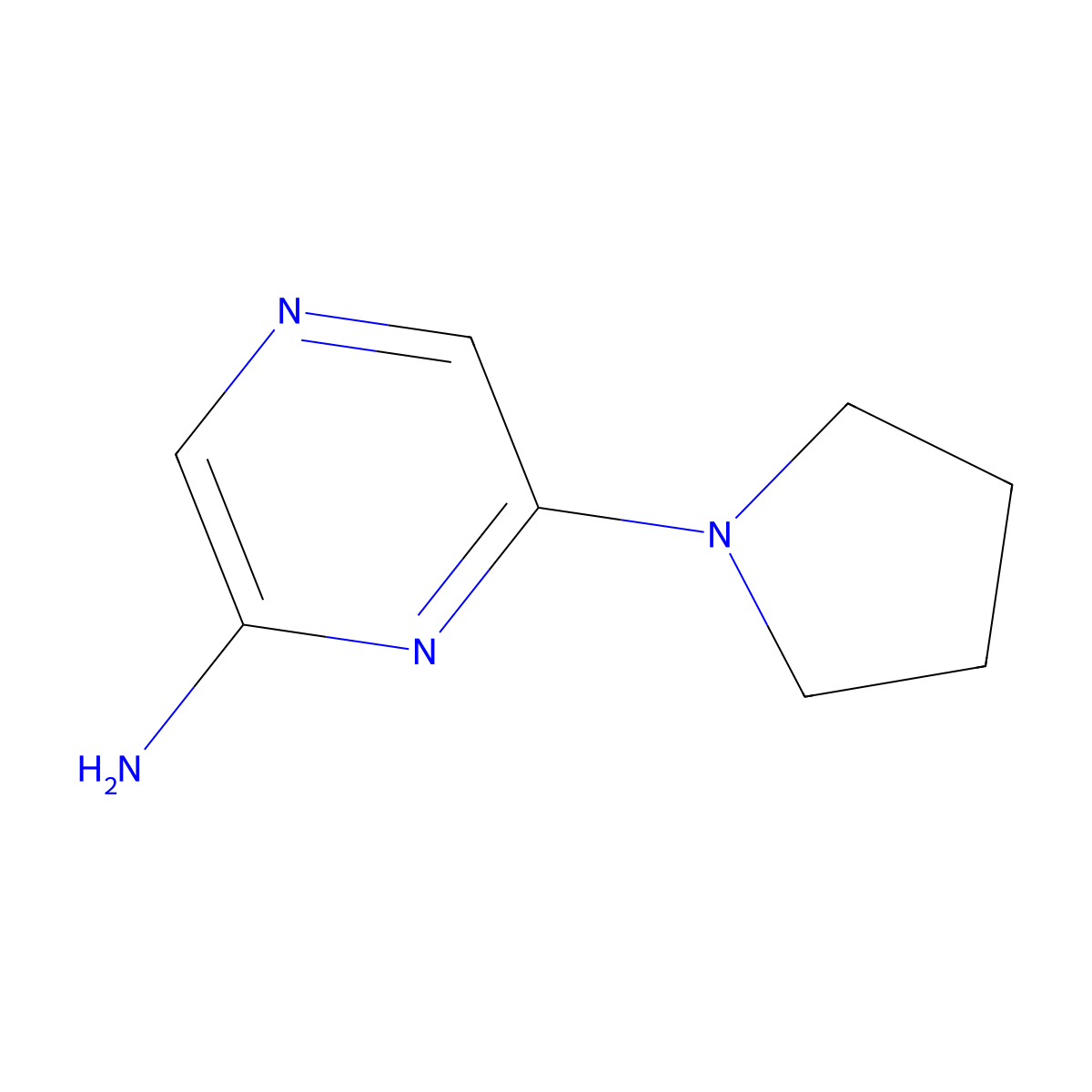 6-(Pyrrolidin-1-yl)pyrazin-2-amine molecular structure, CAS 54015-46-2