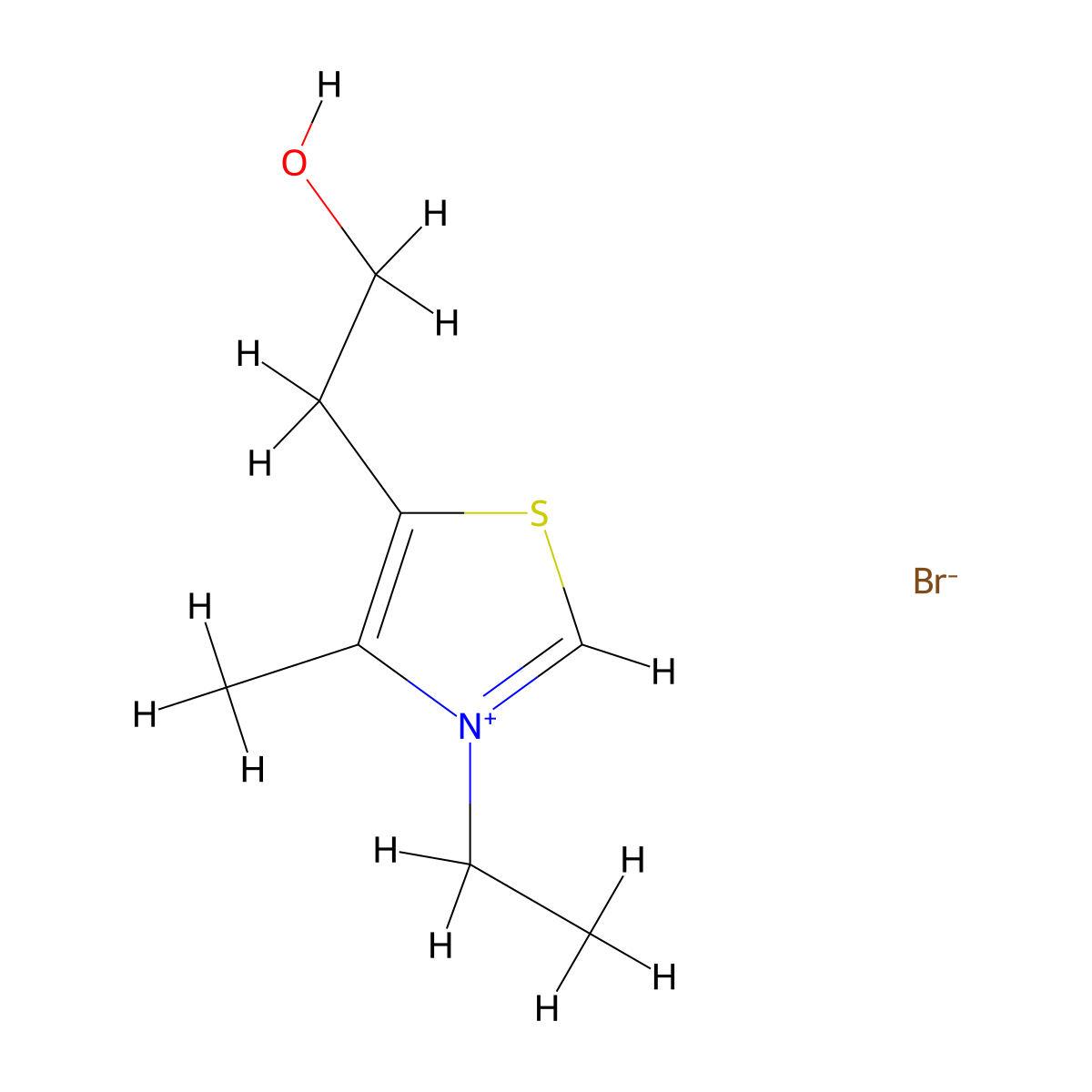 3-Ethyl-5-(2-hydroxyethyl)-4-methylthiazolium bromide molecular structure, CAS 54016-70-5