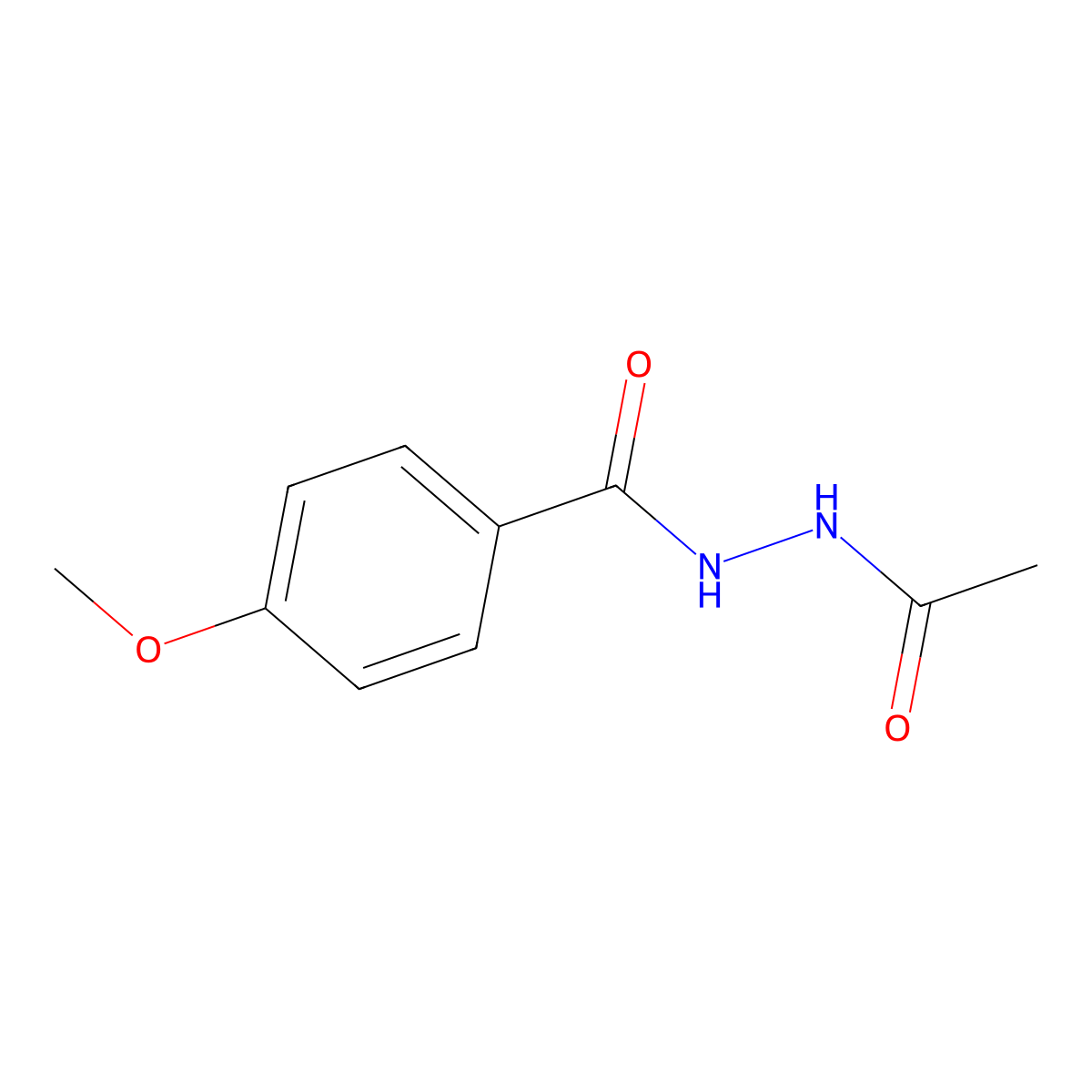 N'-acetyl-4-methoxybenzohydrazide molecular structure, CAS 54019-08-8