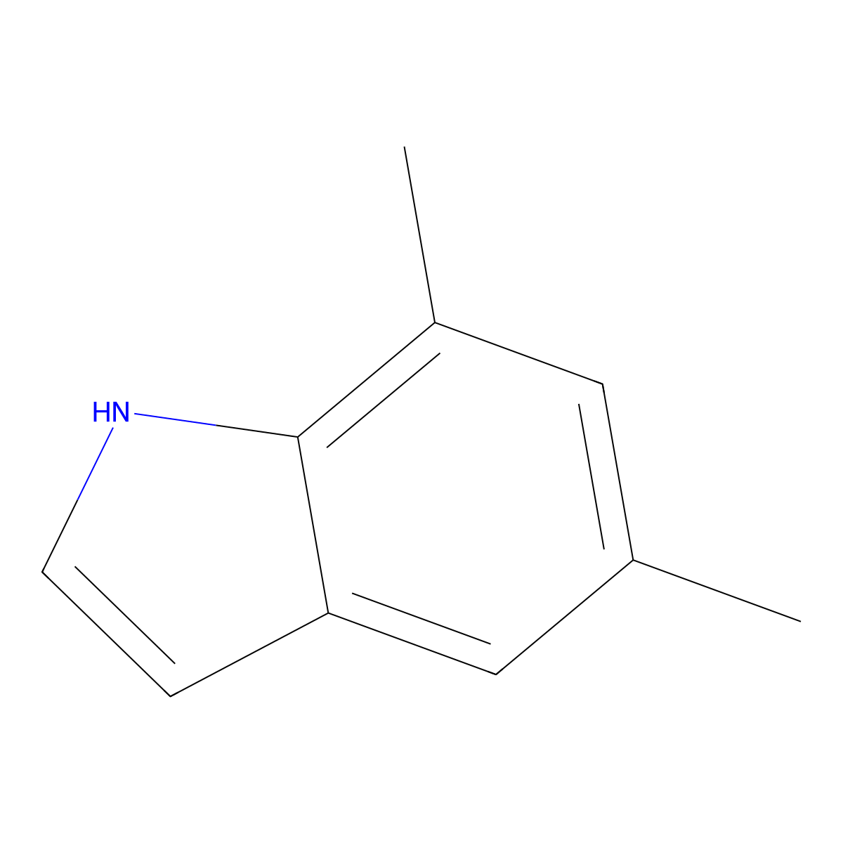 5,7-Dimethylindole molecular structure, CAS 54020-53-0