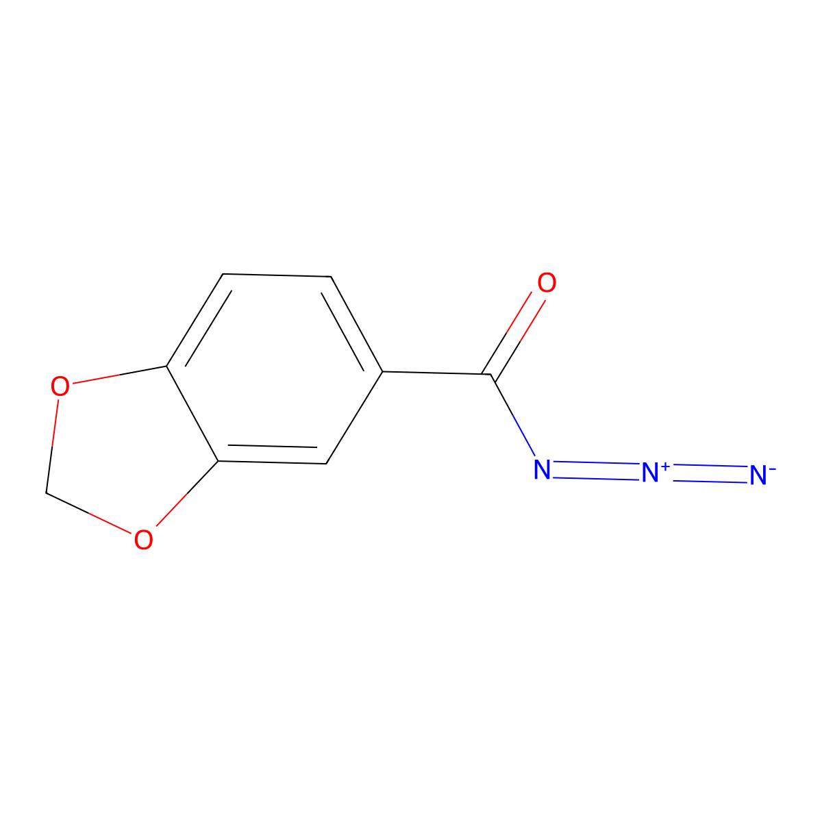 2H-1,3-benzodioxole-5-carbonyl azide molecular structure, CAS 54022-34-3