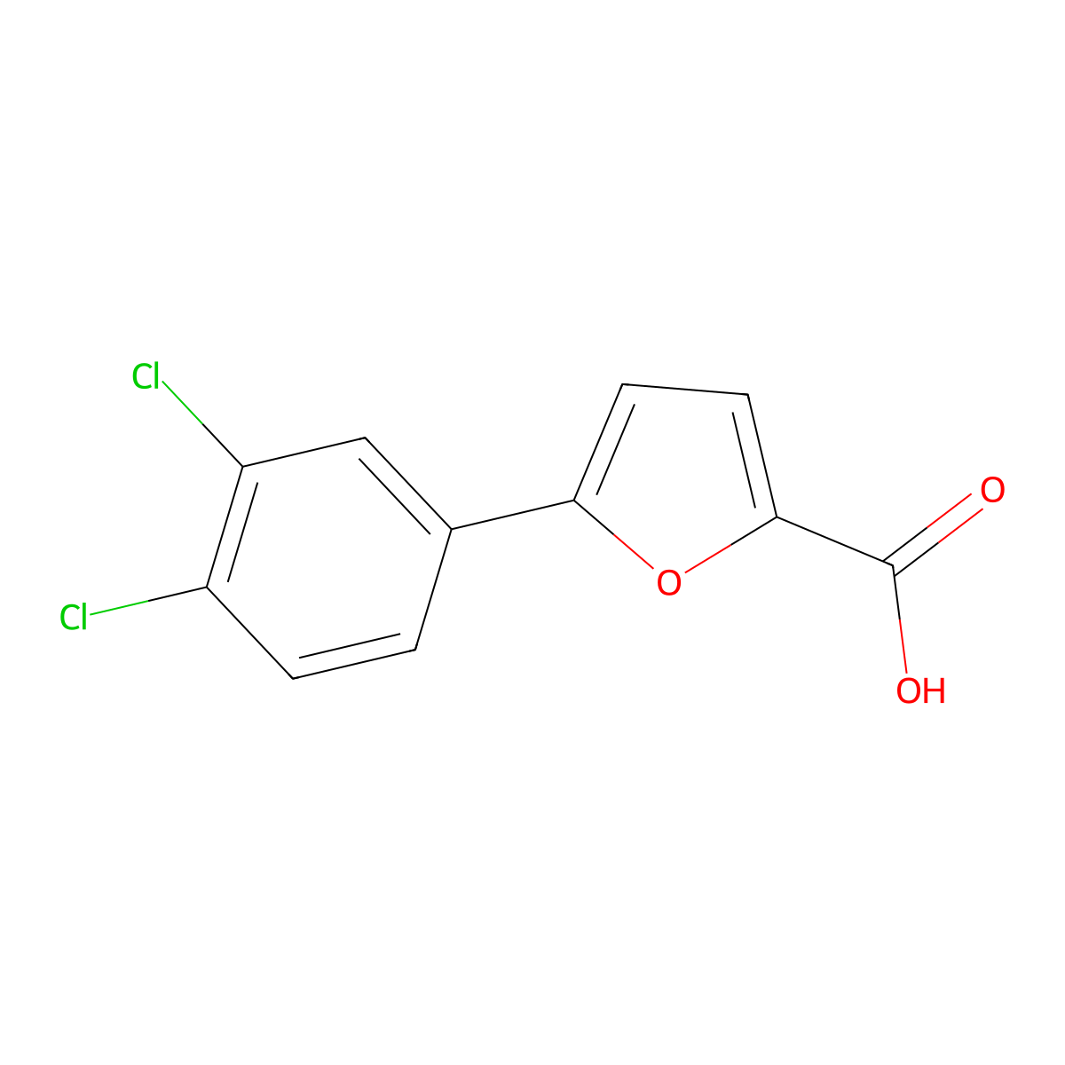 5-(3,4-Dichlorophenyl)furan-2-carboxylic acid molecular structure, CAS 54023-01-7