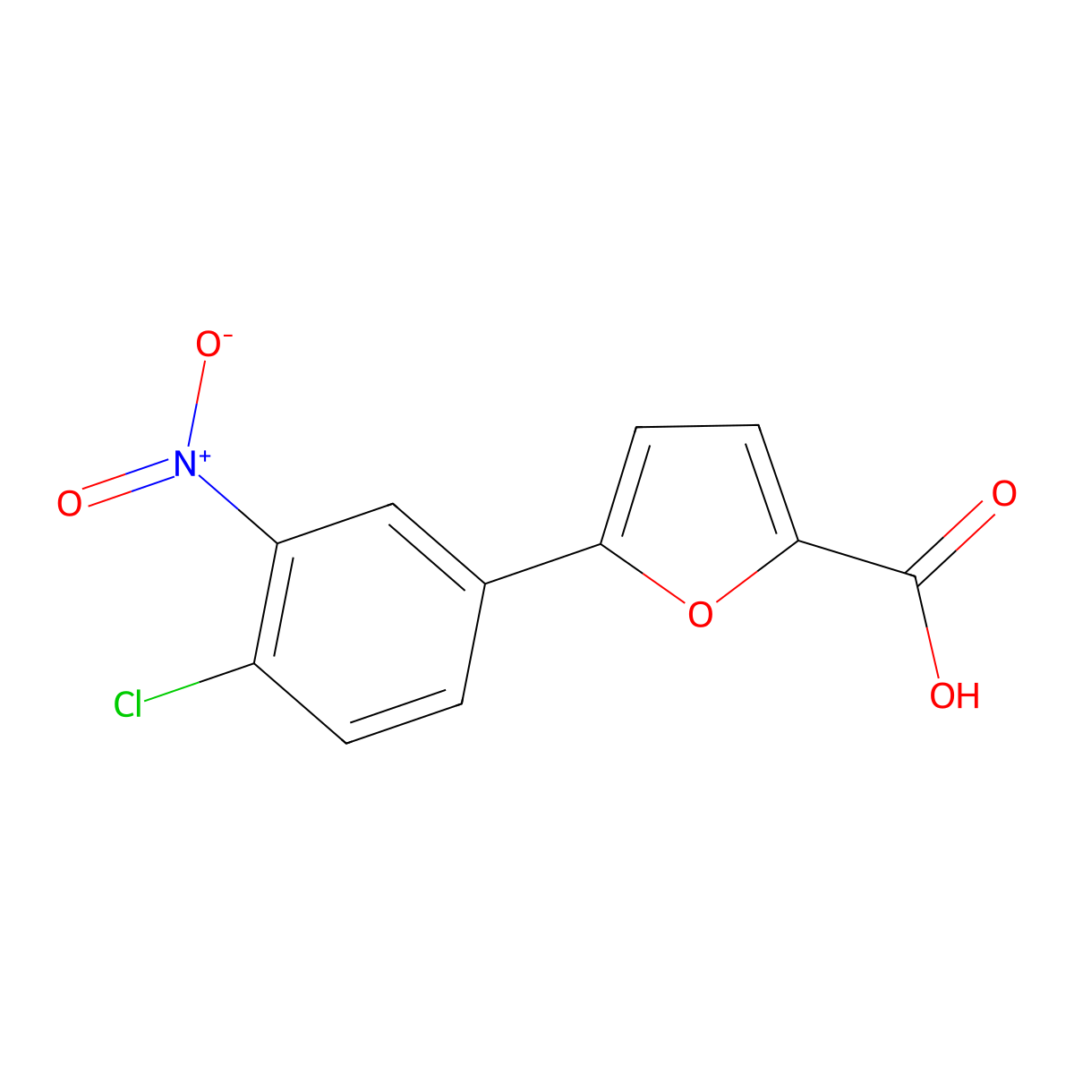 5-(4-Chloro-3-nitrophenyl)furan-2-carboxylic acid molecular structure, CAS 54023-03-9