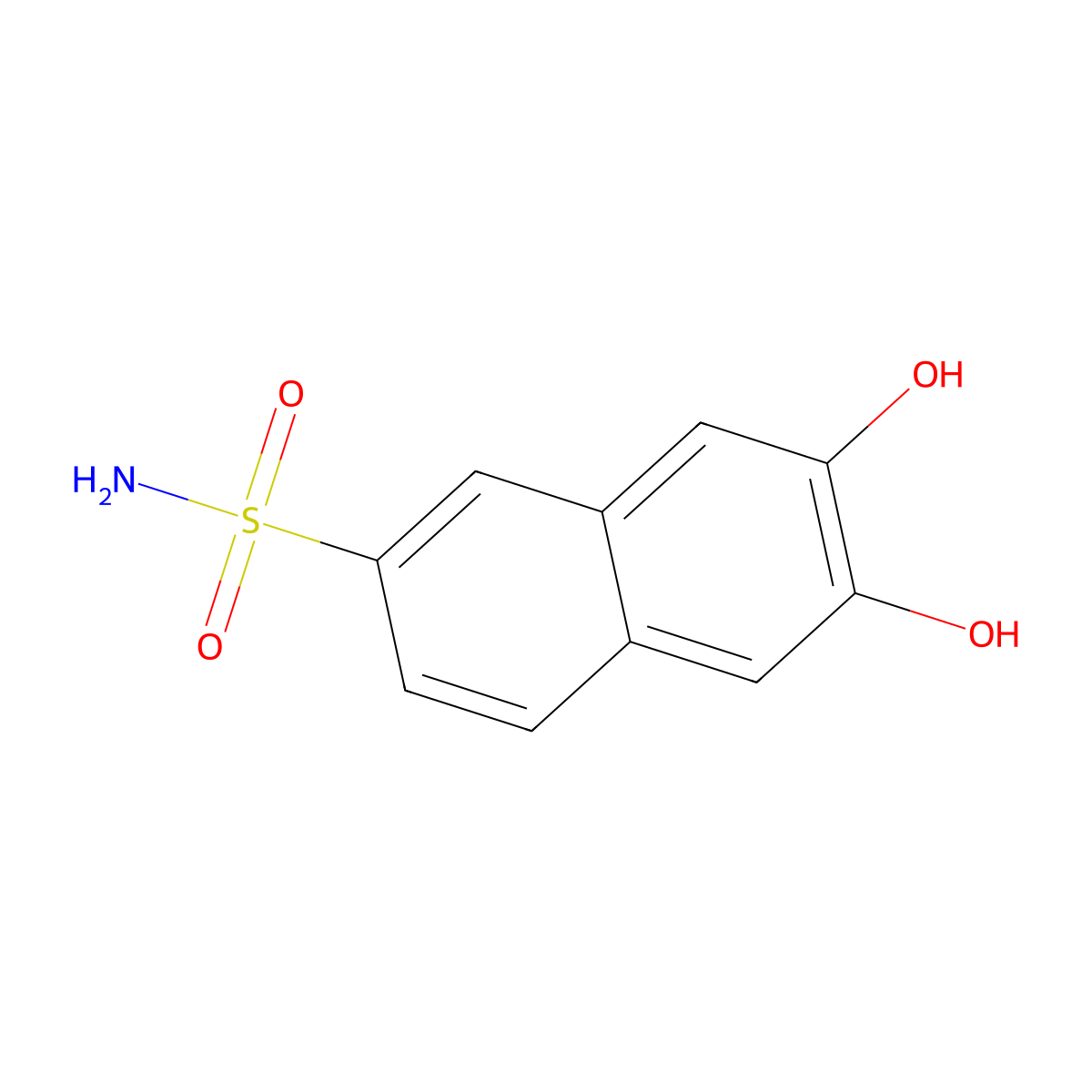 2-Naphthalenesulfonamide, 6,7-dihydroxy- molecular structure, CAS 54023-75-5
