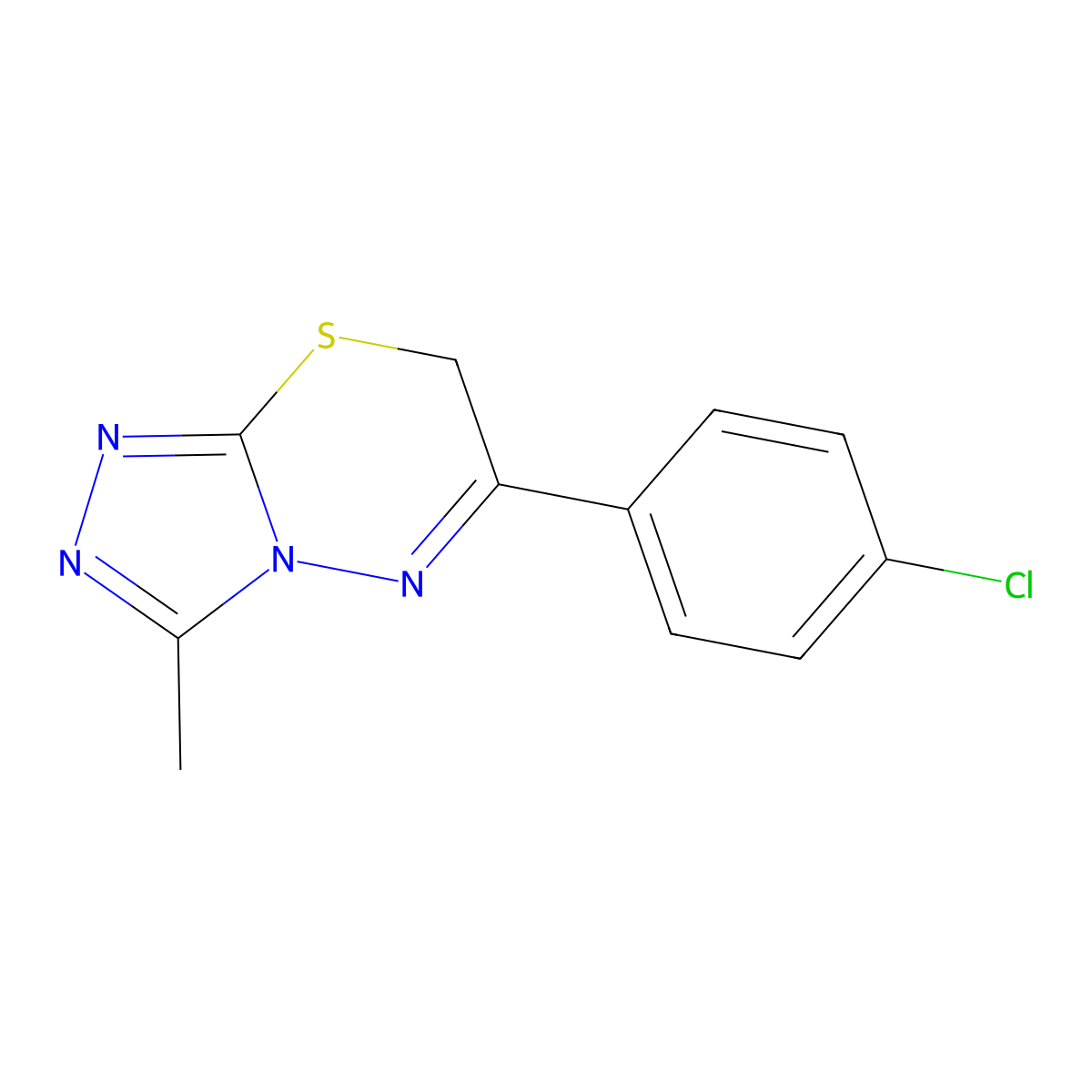 6-(4-chlorophenyl)-3-methyl-7H-[1,2,4]triazolo[3,4-b][1,3,4]thiadiazine molecular structure, CAS 54025-90-0