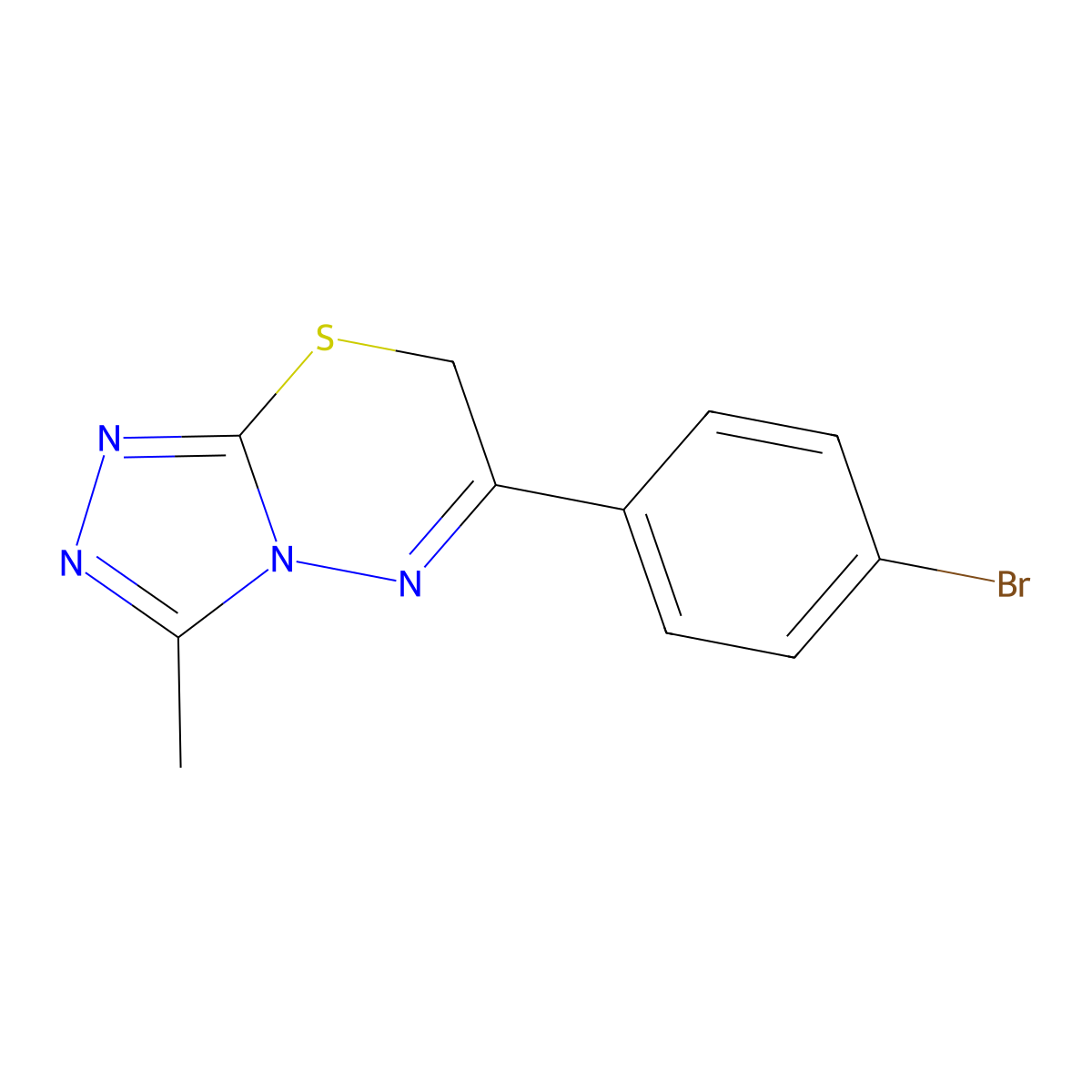 6-(4-bromophenyl)-3-methyl-7H-[1,2,4]triazolo[3,4-b][1,3,4]thiadiazine molecular structure, CAS 54025-92-2