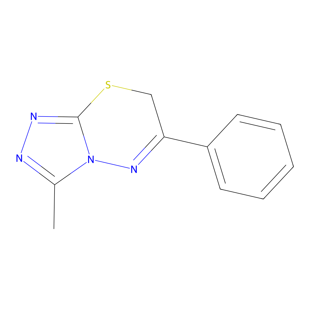 3-methyl-6-phenyl-7H-[1,2,4]triazolo[3,4-b][1,3,4]thiadiazine molecular structure, CAS 54025-94-4