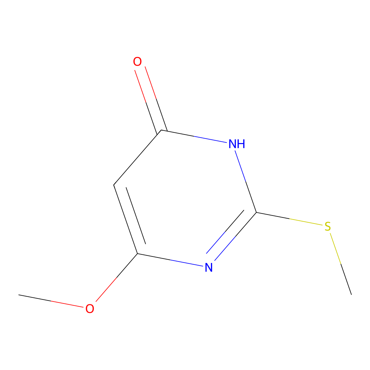 2-Methylthio-4-methoxy-6-hydroxypyrimidine molecular structure, CAS 54028-41-0