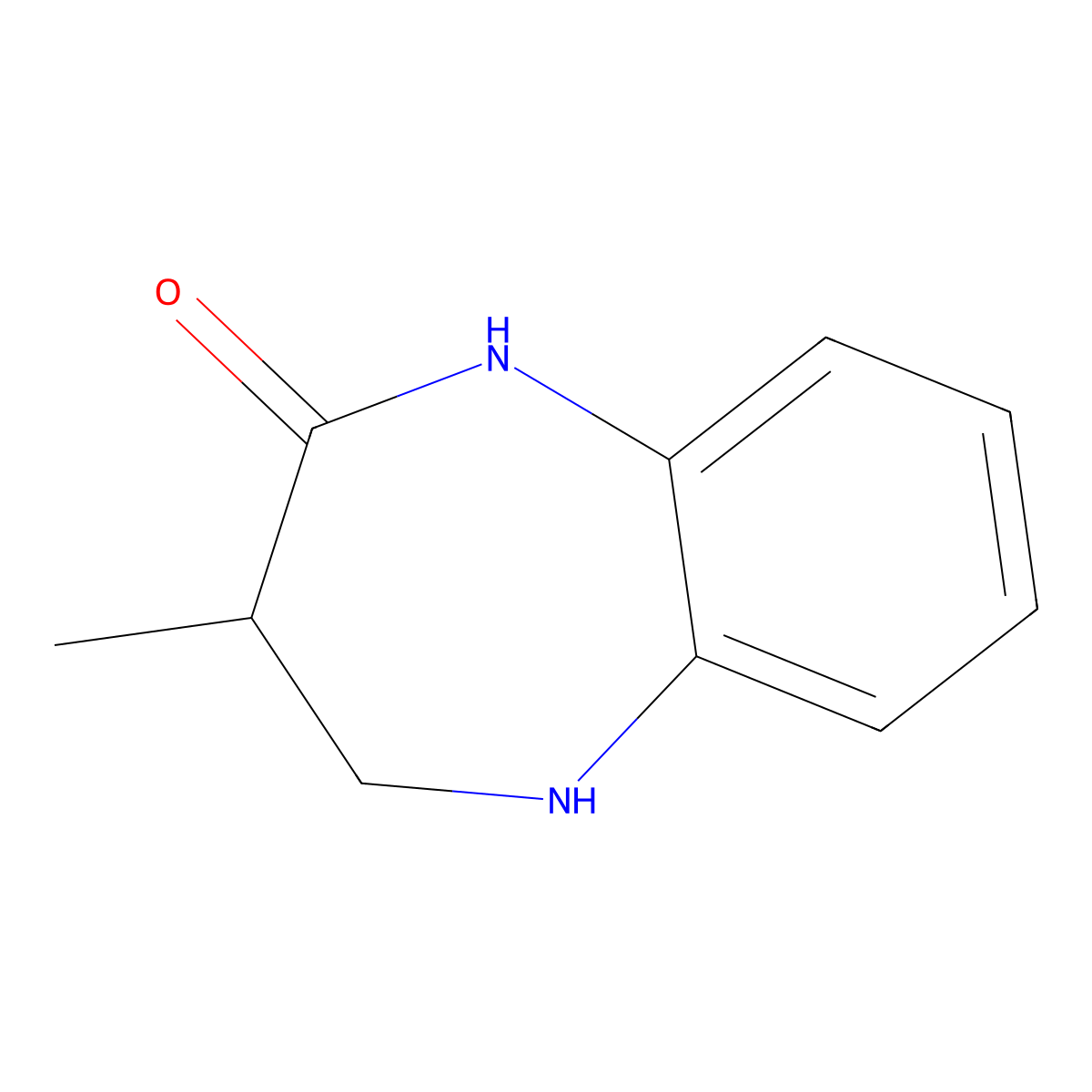 3-methyl-1,3,4,5-tetrahydro-2H-1,5-benzodiazepin-2-one molecular structure, CAS 54028-76-1
