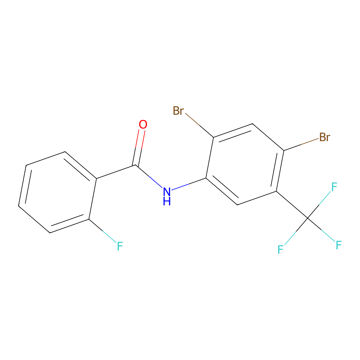 N-[2,4-Dibromo-5-(trifluoromethyl)phenyl]-2-fluorobenzamide molecular structure, CAS 5403-30-5