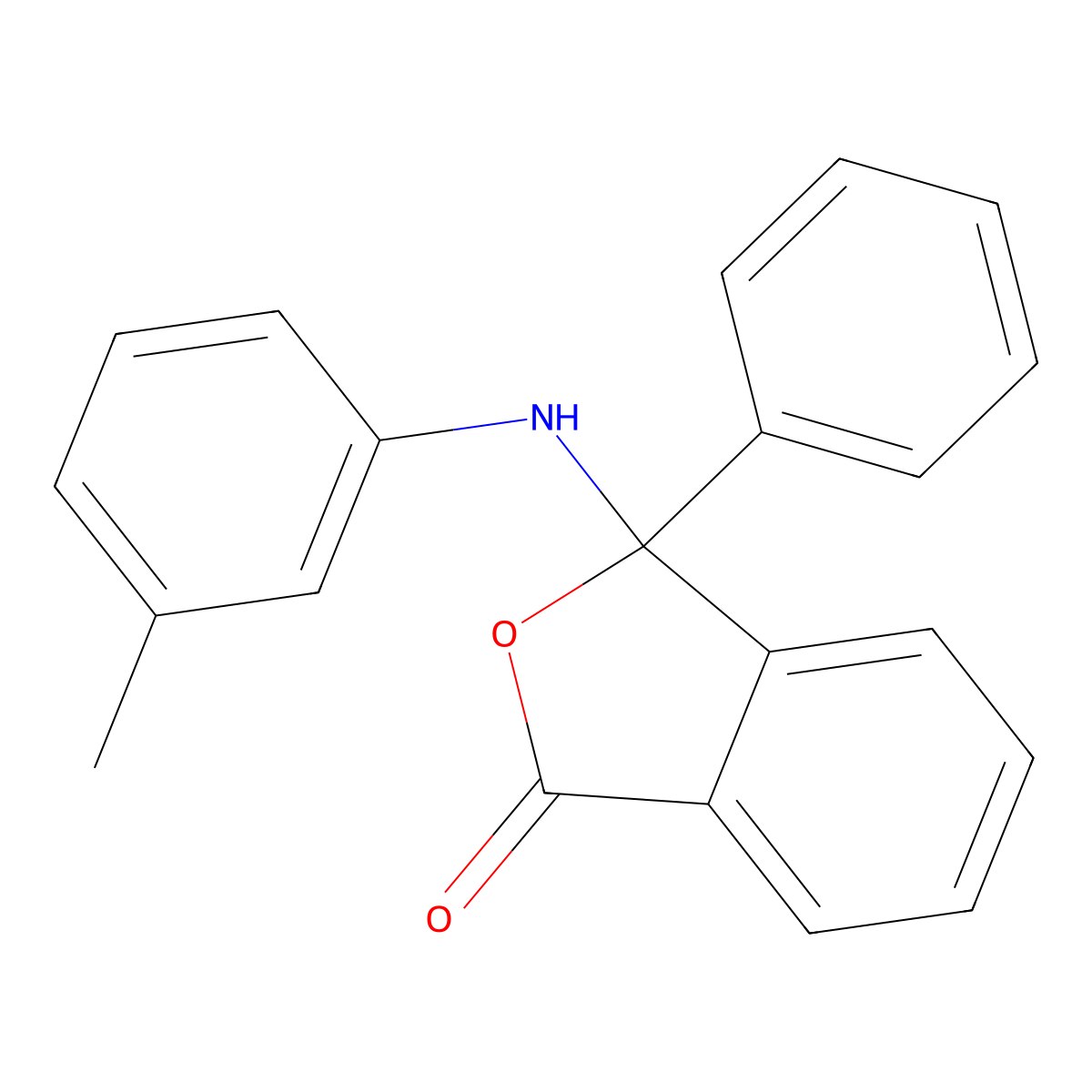 3-(3-Methylanilino)-3-phenyl-2-benzofuran-1-one molecular structure, CAS 5403-59-8