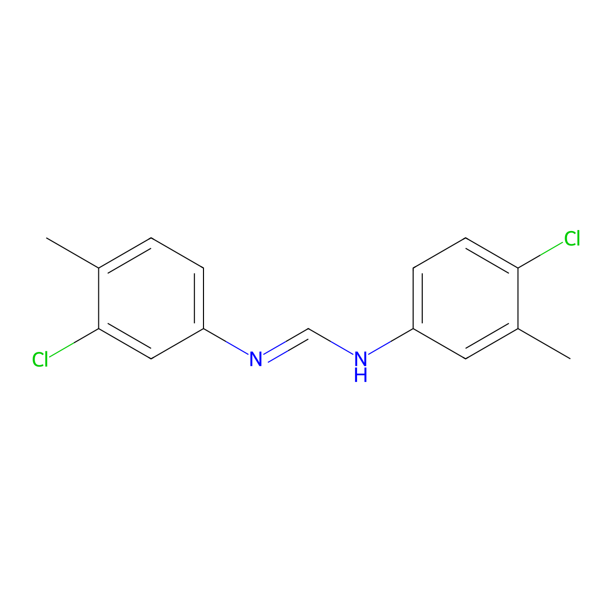 N'-(3-chloro-4-methylphenyl)-N-(4-chloro-3-methylphenyl)methanimidamide molecular structure, CAS 5403-98-5