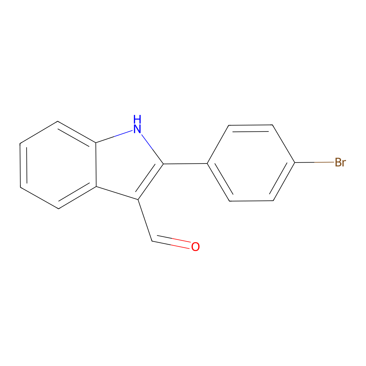 2-(4-bromophenyl)-1H-indole-3-carbaldehyde molecular structure, CAS 54031-95-7