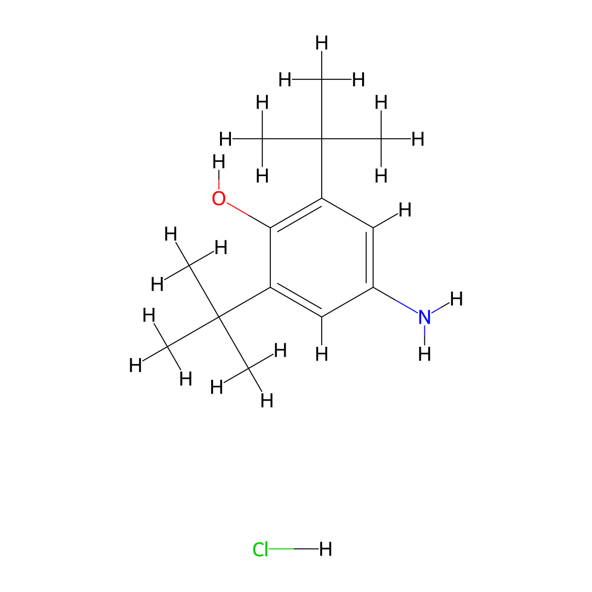4-Amino-2,6-di-tert-butylphenol hydrochloride molecular structure, CAS 54034-16-1