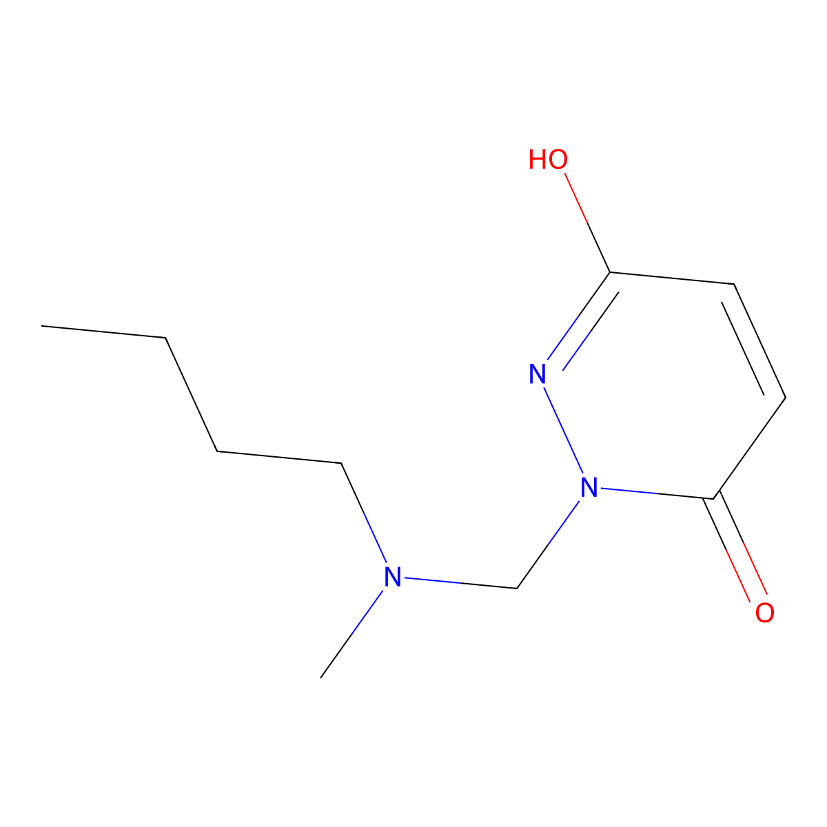2-[[butyl(methyl)amino]methyl]-1H-pyridazine-3,6-dione molecular structure, CAS 5404-08-0