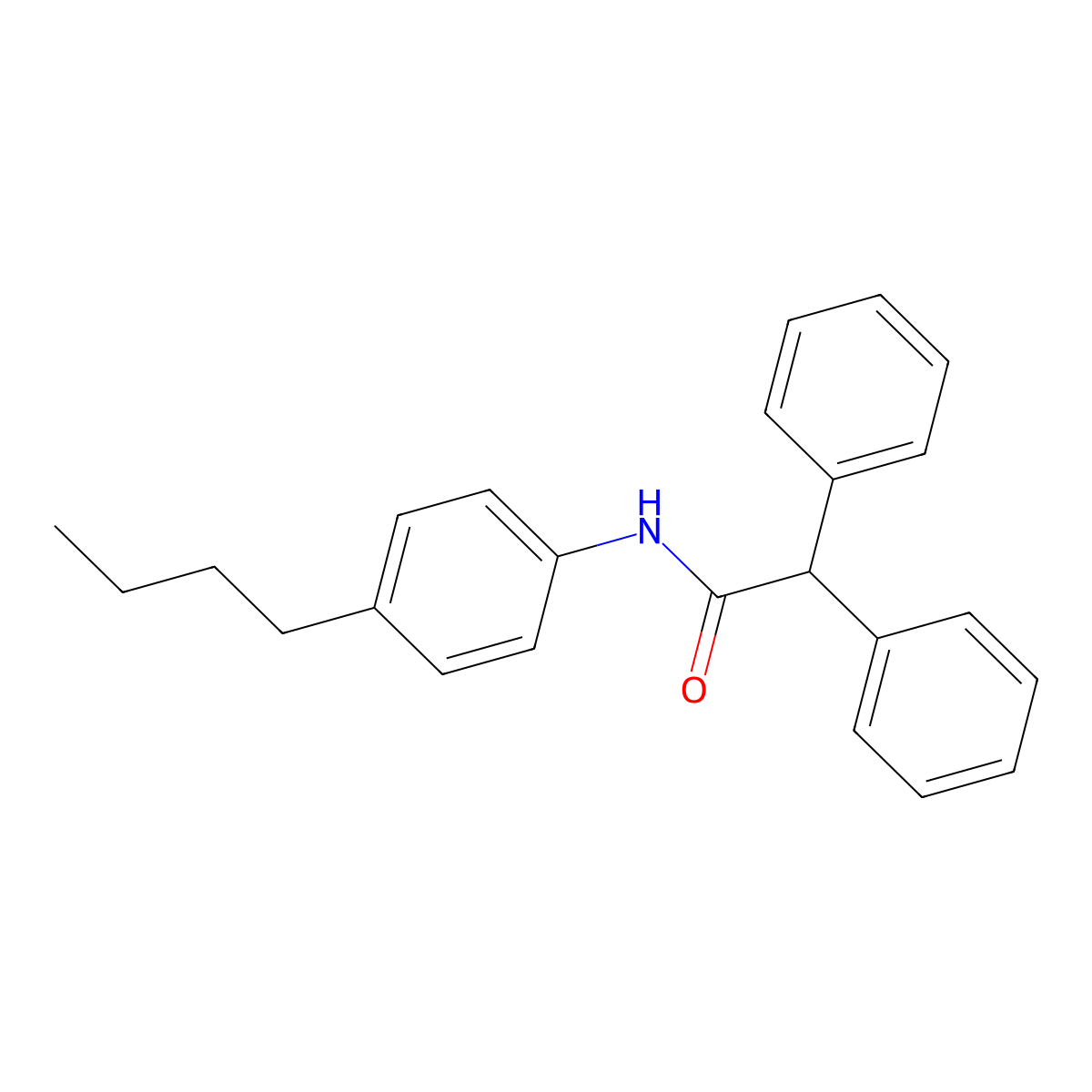 N-(4-butylphenyl)-2,2-diphenylacetamide molecular structure, CAS 5404-36-4