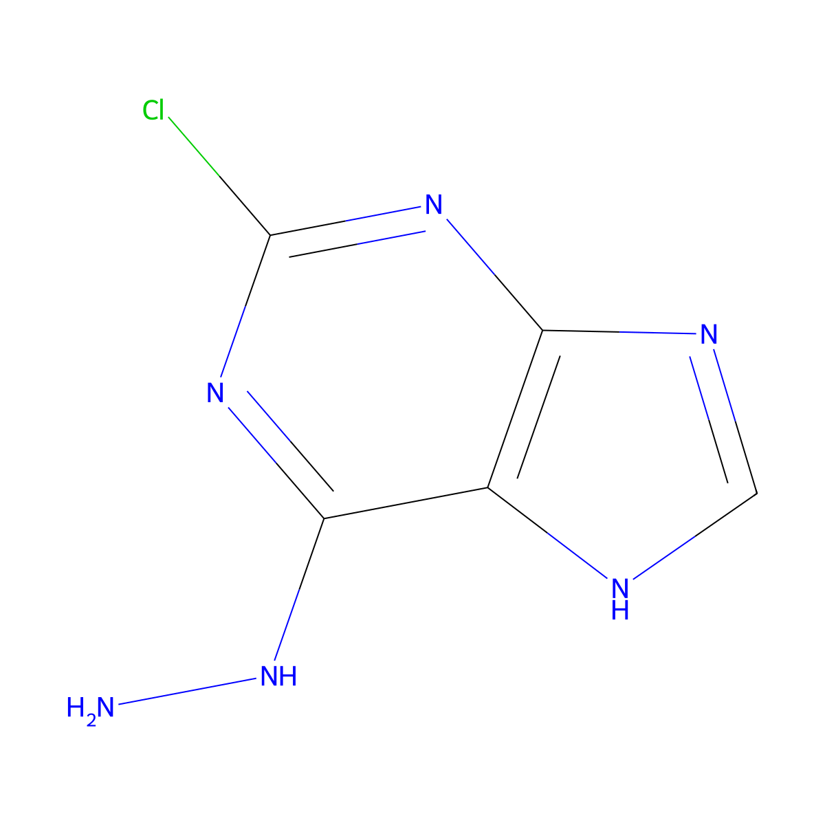 2-chloro-6-hydrazinyl-9H-purine molecular structure, CAS 5404-88-6