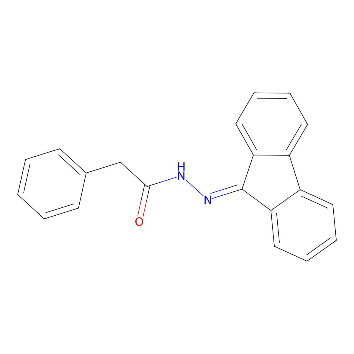 N-(fluoren-9-ylideneamino)-2-phenylacetamide molecular structure, CAS 5404-96-6