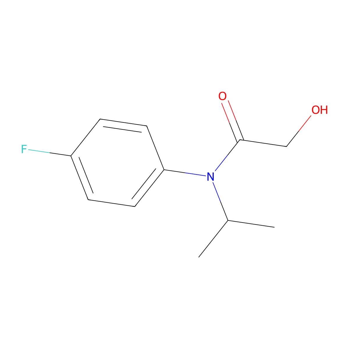 N-(4-Fluorophenyl)-2-hydroxy-N-(1-methylethyl) acetamide molecular structure, CAS 54041-17-7