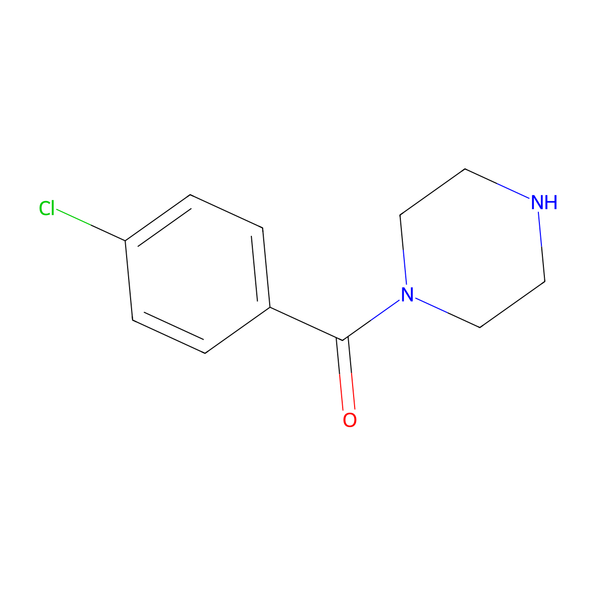 1-(4-Chlorobenzoyl)piperazine molecular structure, CAS 54042-47-6