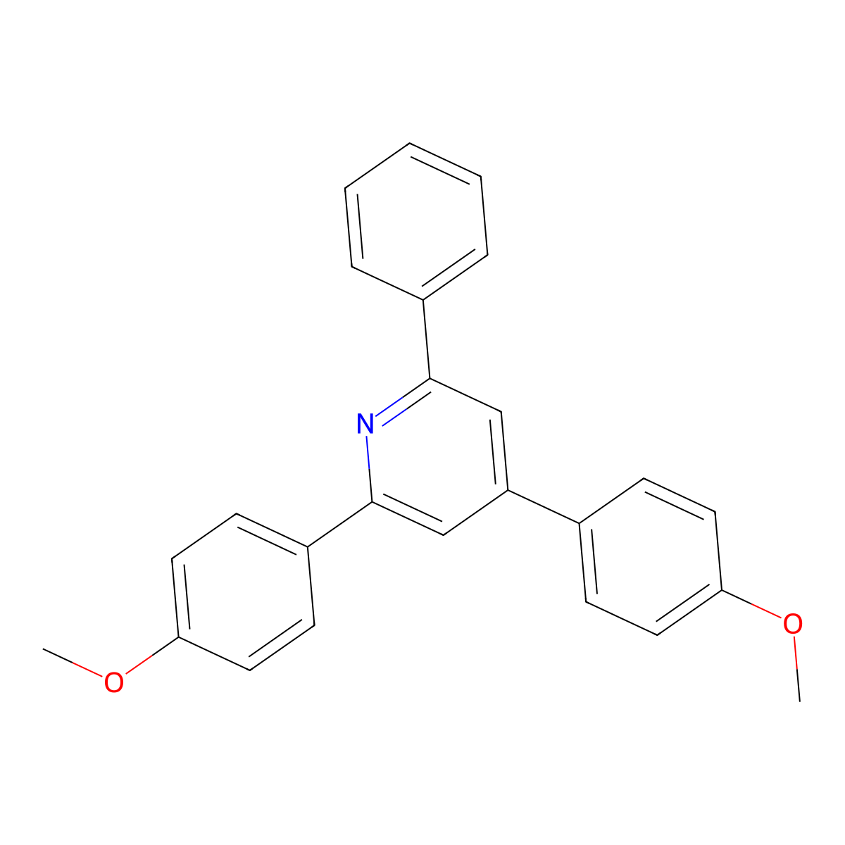 2,4-Bis(4-methoxyphenyl)-6-phenylpyridine molecular structure, CAS 54044-39-2