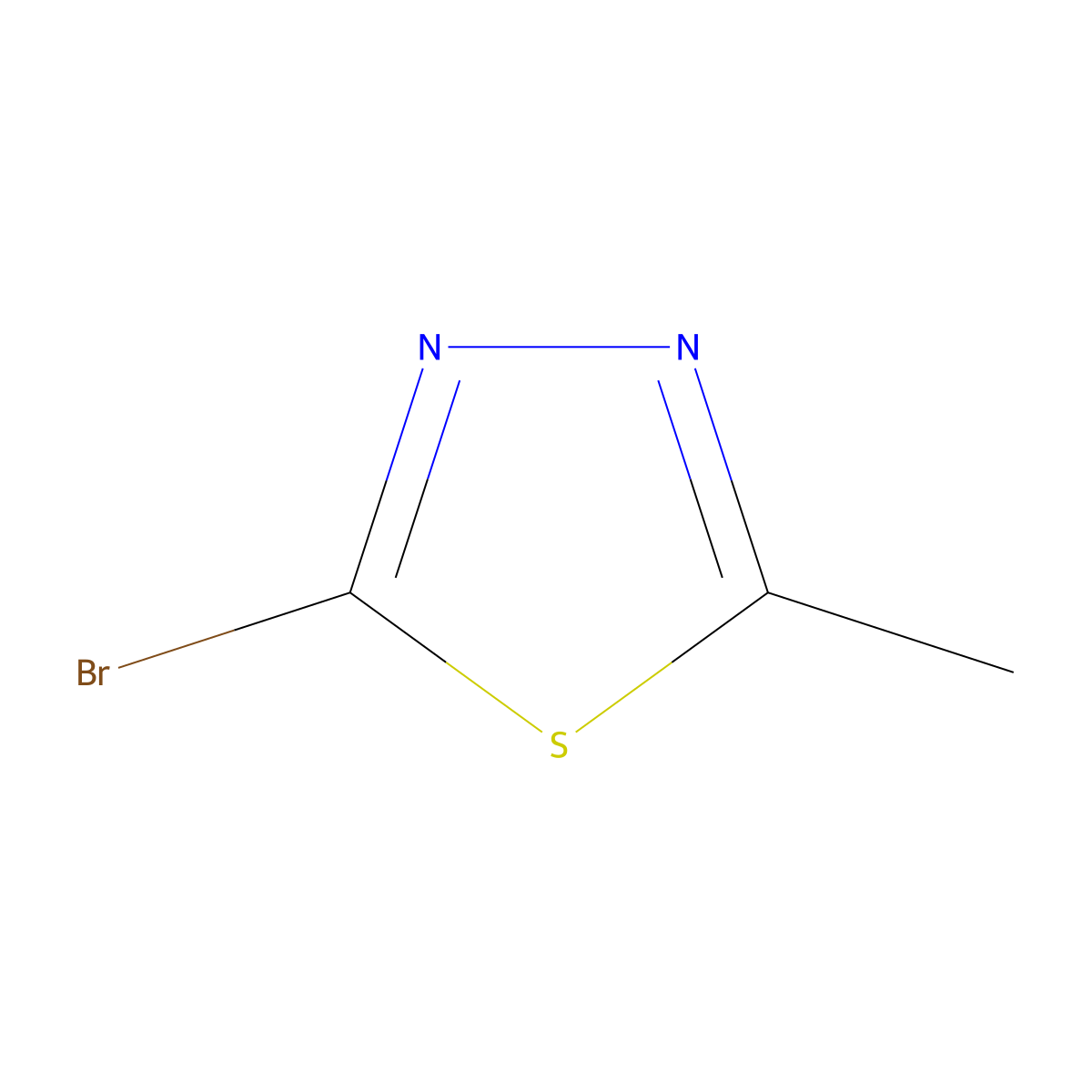 2-Bromo-5-methyl-1,3,4-thiadiazole molecular structure, CAS 54044-79-0