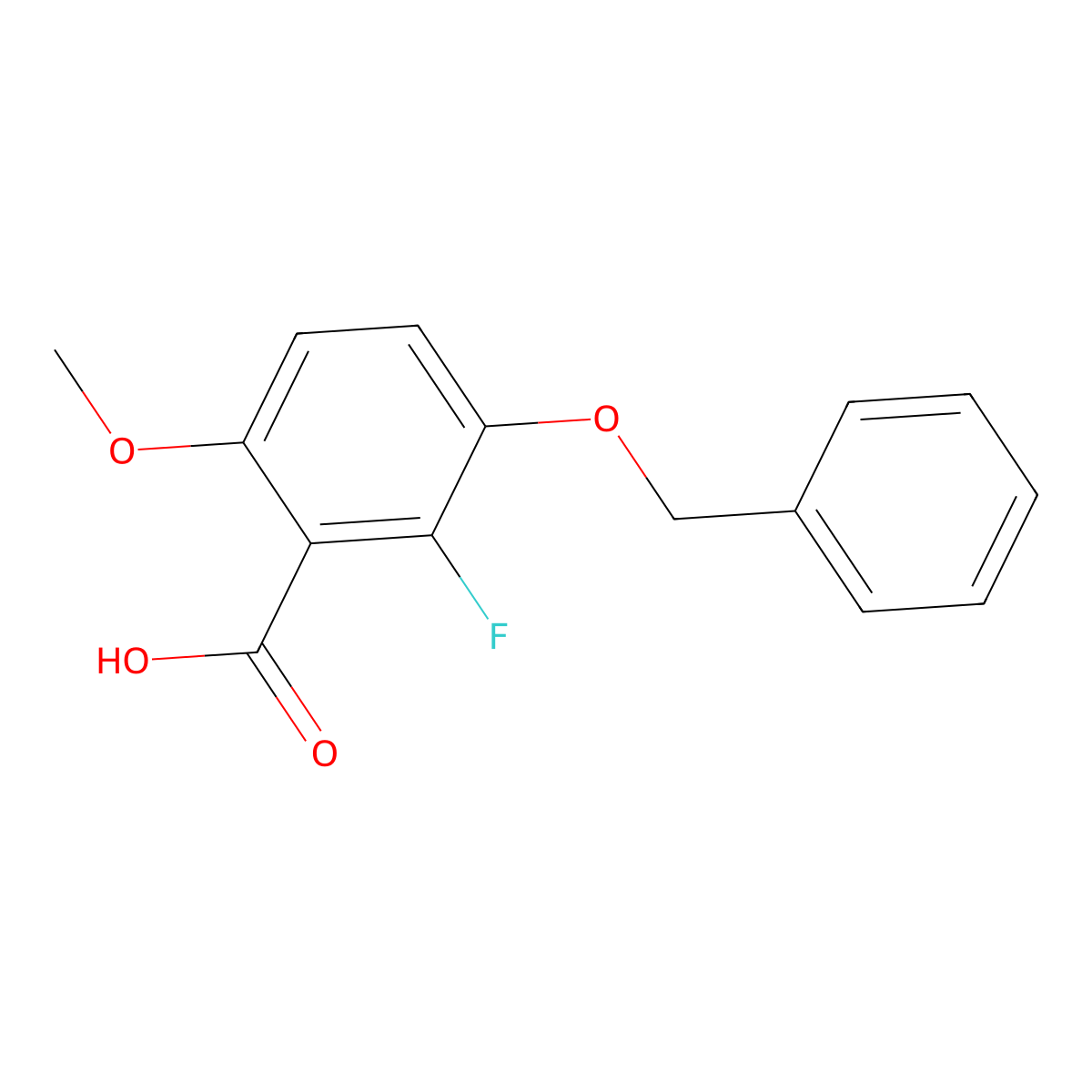 3-(Benzyloxy)-2-fluoro-6-methoxybenzoic acid molecular structure, CAS 540463-58-9