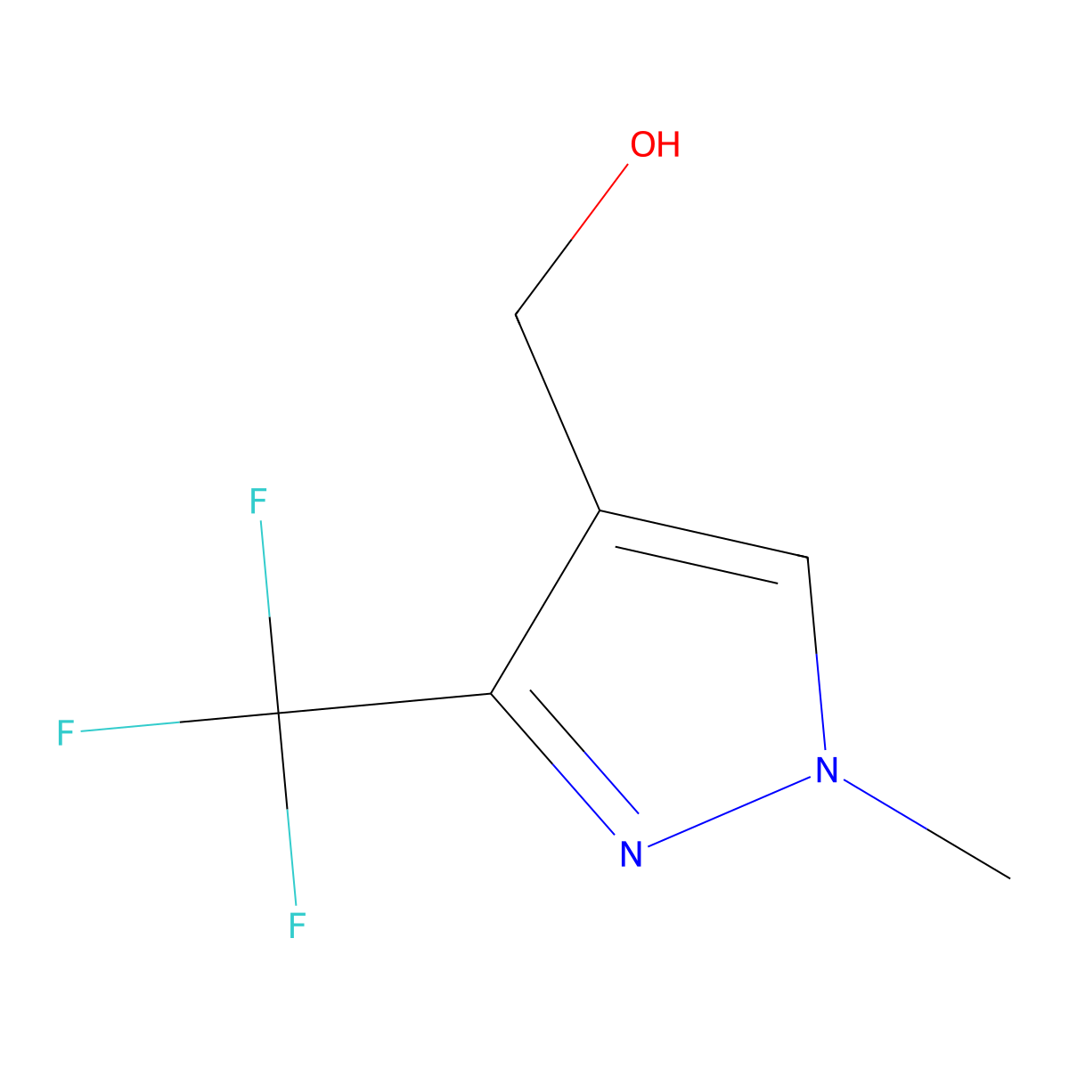 (1-Methyl-3-(trifluoromethyl)-1H-pyrazol-4-yl)methanol molecular structure, CAS 540468-96-0