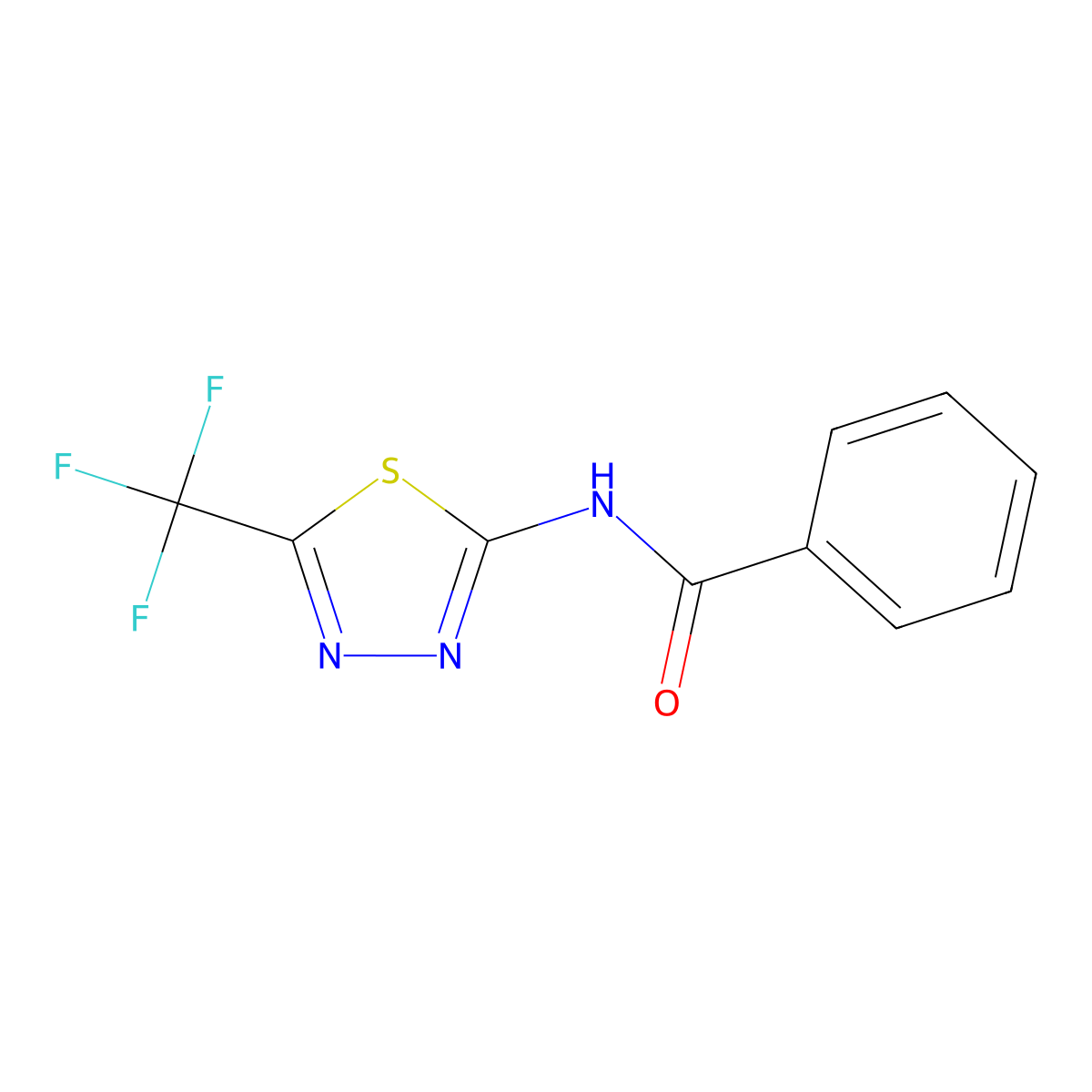 N-[5-(Trifluoromethyl)-1,3,4-thiadiazol-2-yl]benzamide molecular structure, CAS 54047-24-4