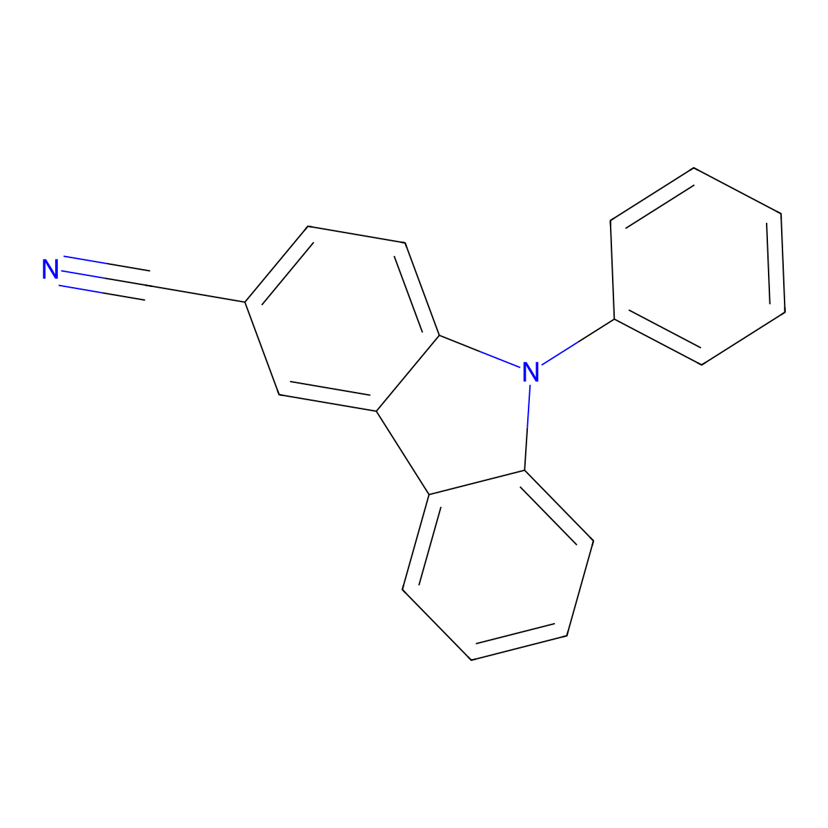 9-Phenyl-9H-carbazole-3-carbonitrile molecular structure, CAS 540473-55-0