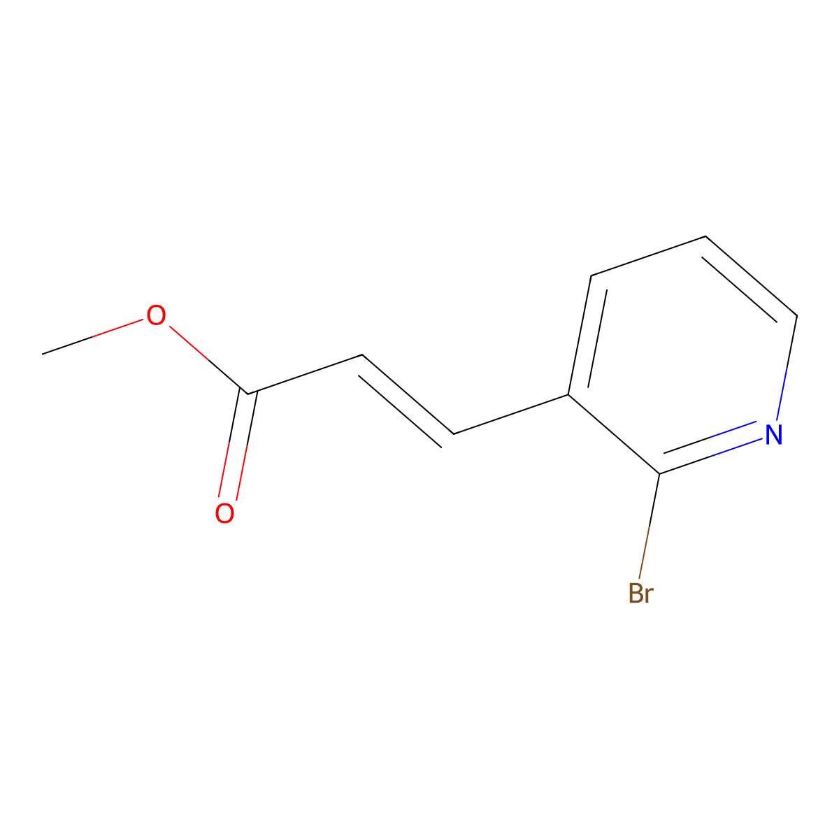 methyl (2E)-3-(2-bromopyridin-3-yl)prop-2-enoate molecular structure, CAS 540483-93-0