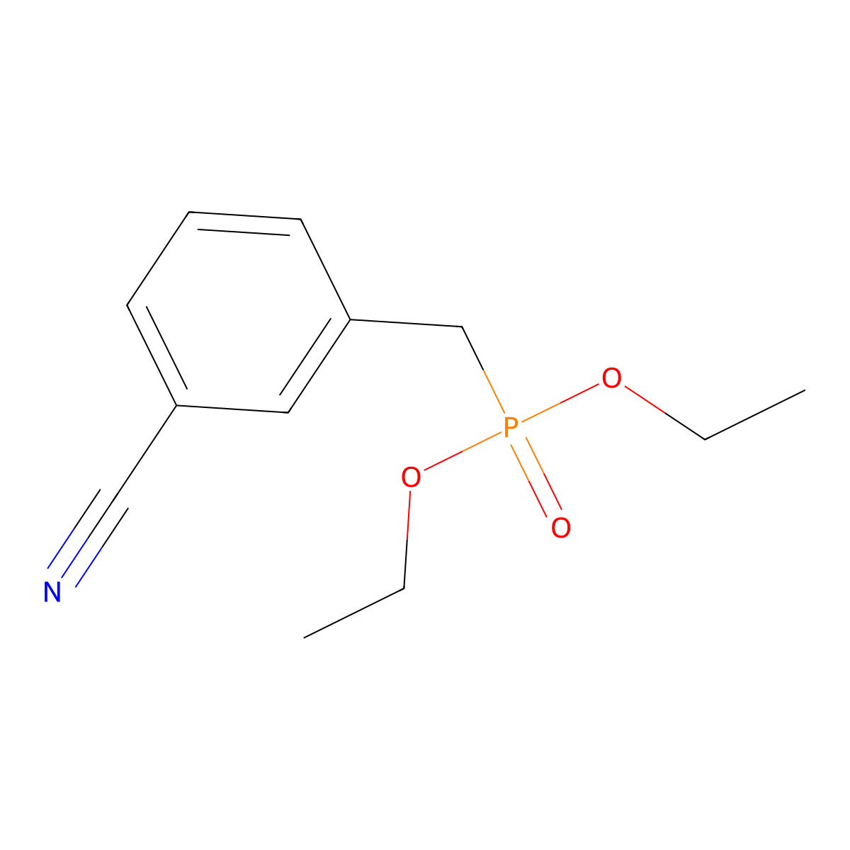 Phosphonic acid, [(3-cyanophenyl)methyl]-, diethyl ester molecular structure, CAS 54049-93-3